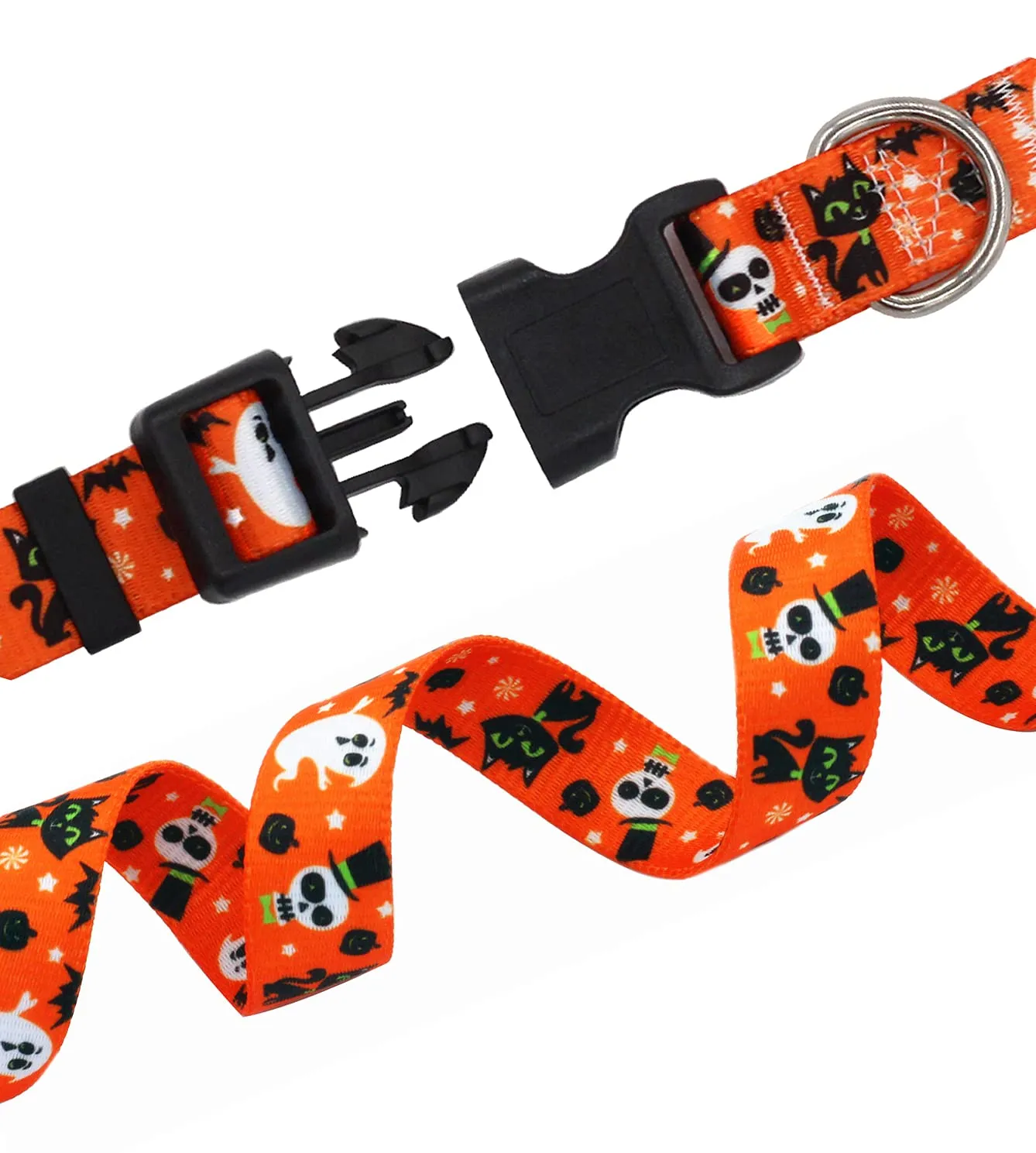 Mihqy Collare per cani di Halloween – Motivo Zucca Fantasma di Pipistrello, Regolabile Collari per Cani, Gatti, Cuccioli di Taglia Piccola Media Grande(Halloween, XS) - immagine 4