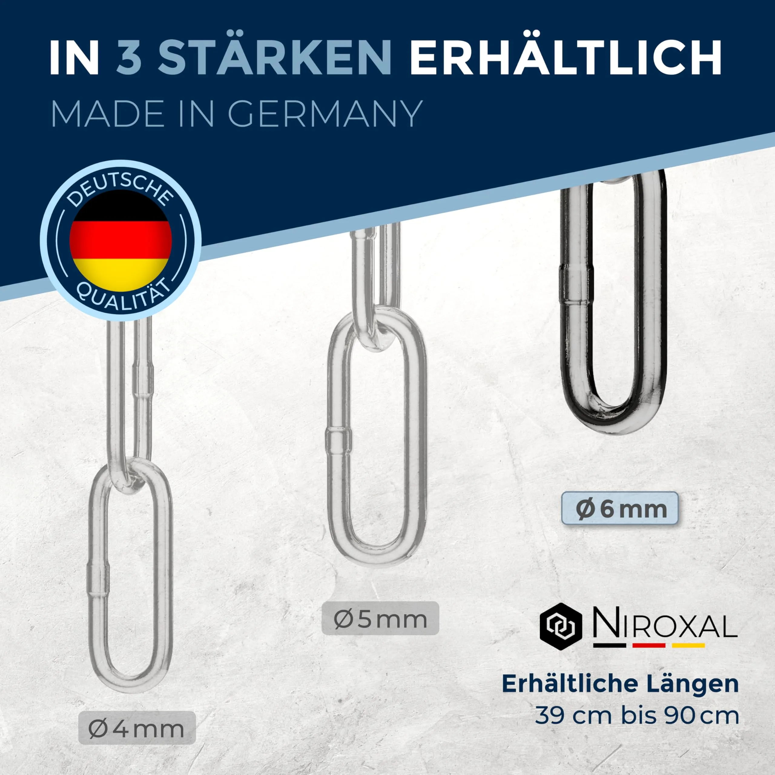 Collare addestramento cane acciaio inox V4A Ø6 mm – lunghezza 68 cm (totale) – per testa 49–54 cm – maglia lunga con limitatore di trazione - immagine 4