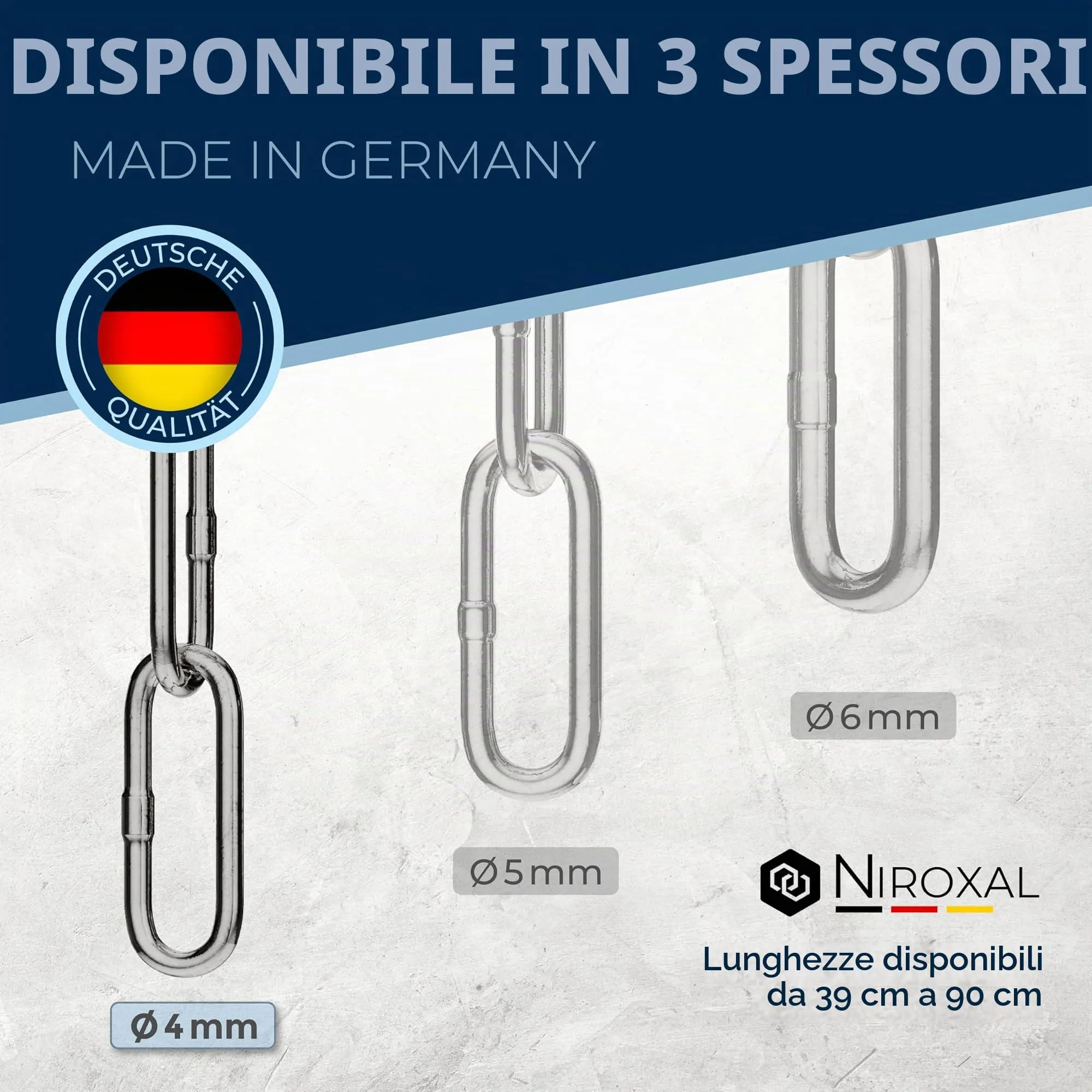 Collare addestramento cane acciaio inox V4A Ø4 mm – lunghezza 55 cm (totale) – per testa 43–46 cm – maglia lunga con limitatore di trazione - immagine 4