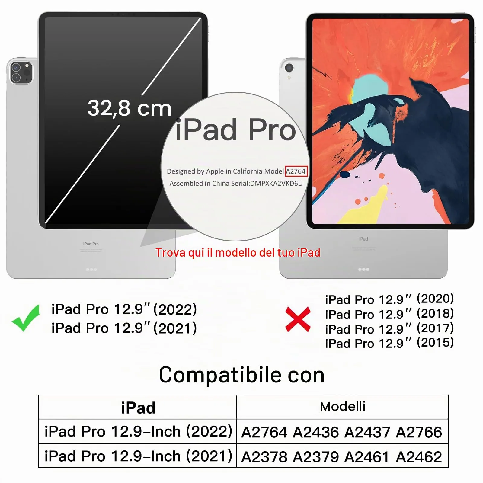 JETech Custodia Trasparente per iPad Pro 12,9" 6/5, Trasparente - immagine 2