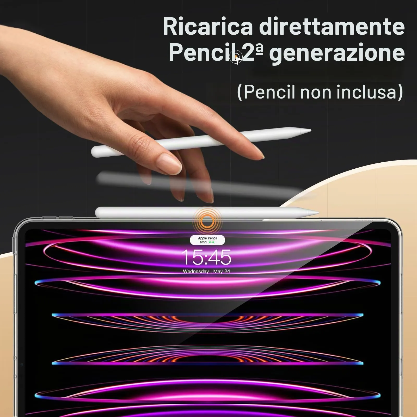 JETech Custodia Trasparente per iPad Pro 12,9" 6/5, Trasparente - immagine 4