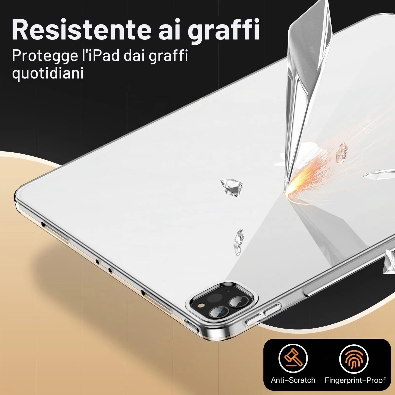 JETech Custodia Trasparente per iPad Pro 12,9" 6/5, Trasparente - immagine 5