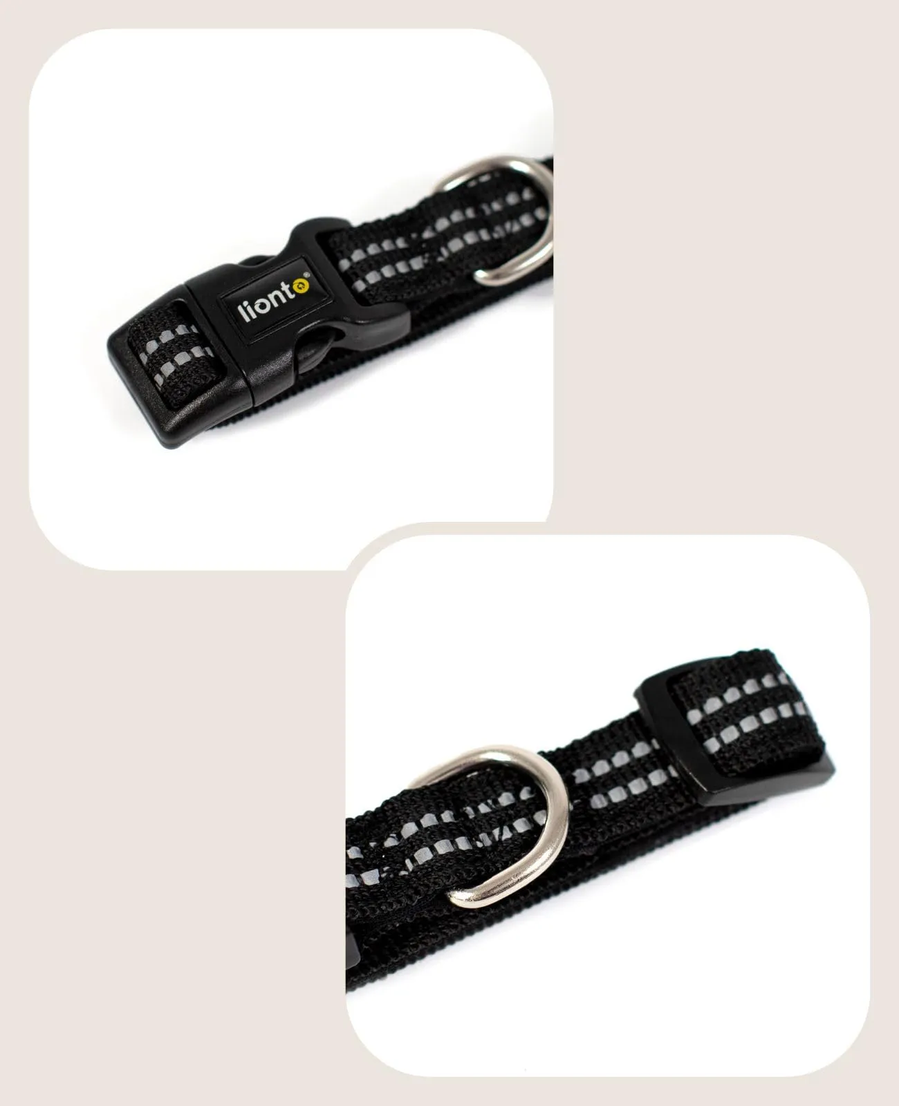 lionto Collare Cane Riflettente 360°, Imbottita, Taglia XS, Nero - immagine 3