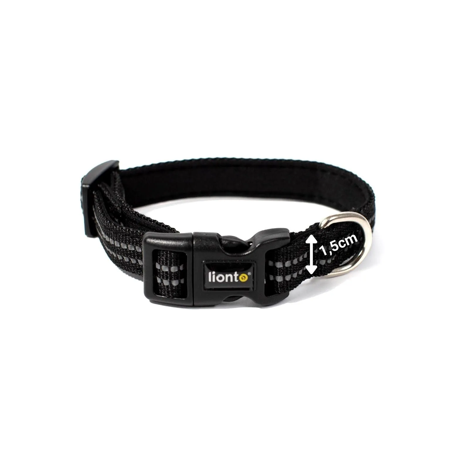 lionto Collare Cane Riflettente 360°, Imbottita, Taglia XS, Nero - immagine 4