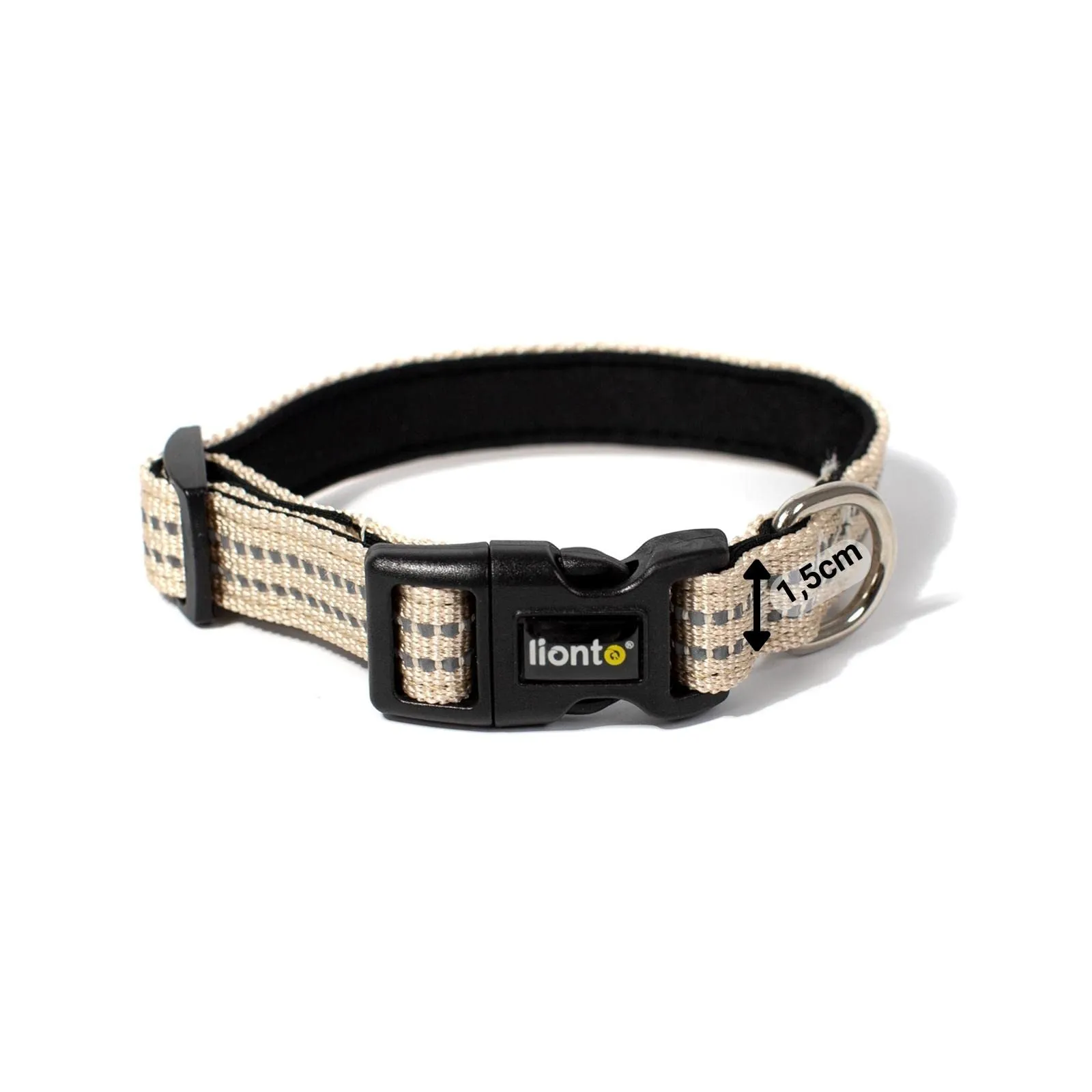 lionto Riflettente Collare Cane, Imbottita, Taglia XS, Beige - immagine 4