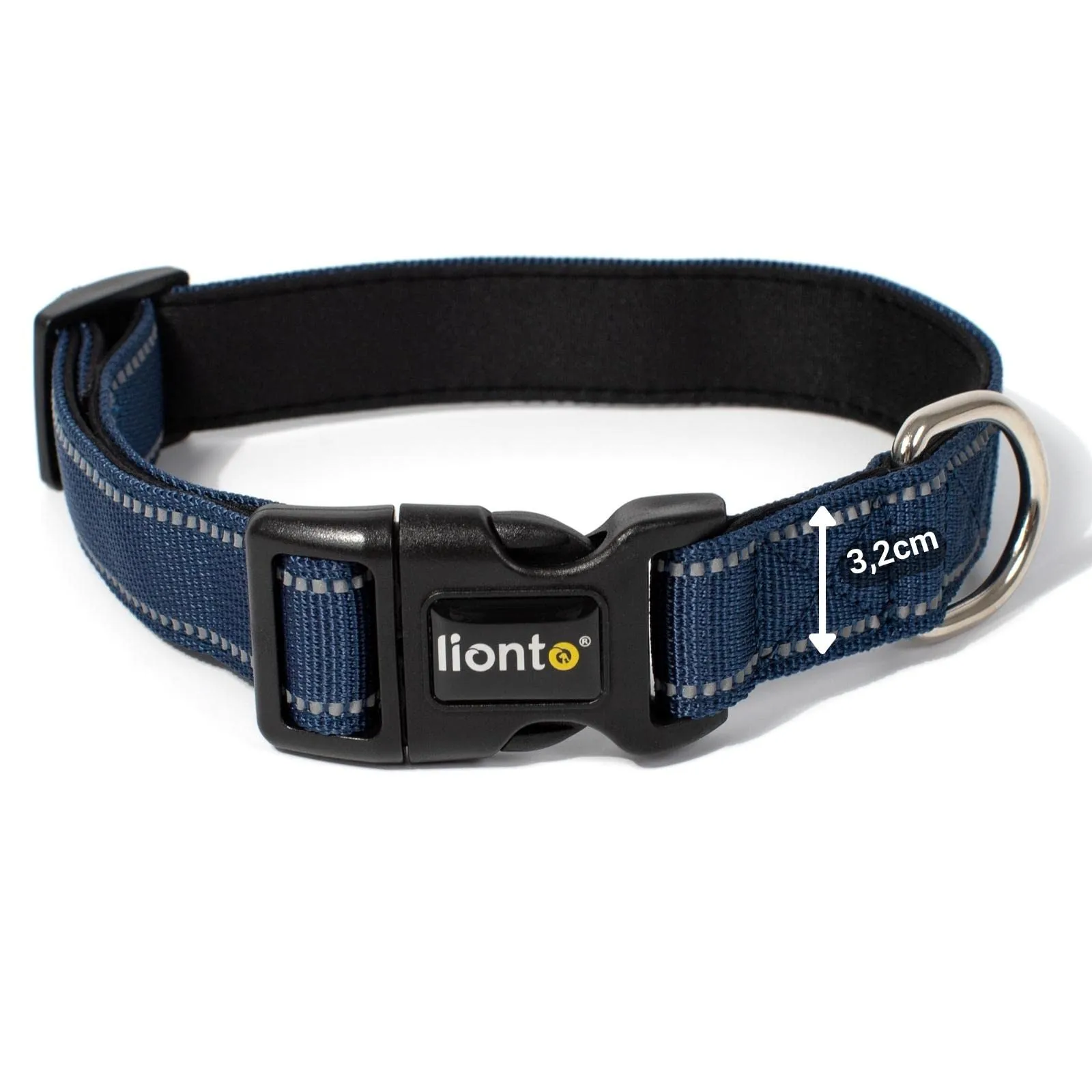 lionto Collare Cane Riflettente 360°, Imbottita, Taglia XL, Blu - immagine 4