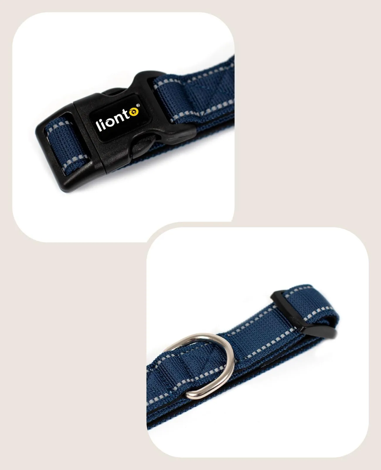lionto Collare Cane Riflettente 360°, Imbottita, Taglia S, Blu - immagine 3