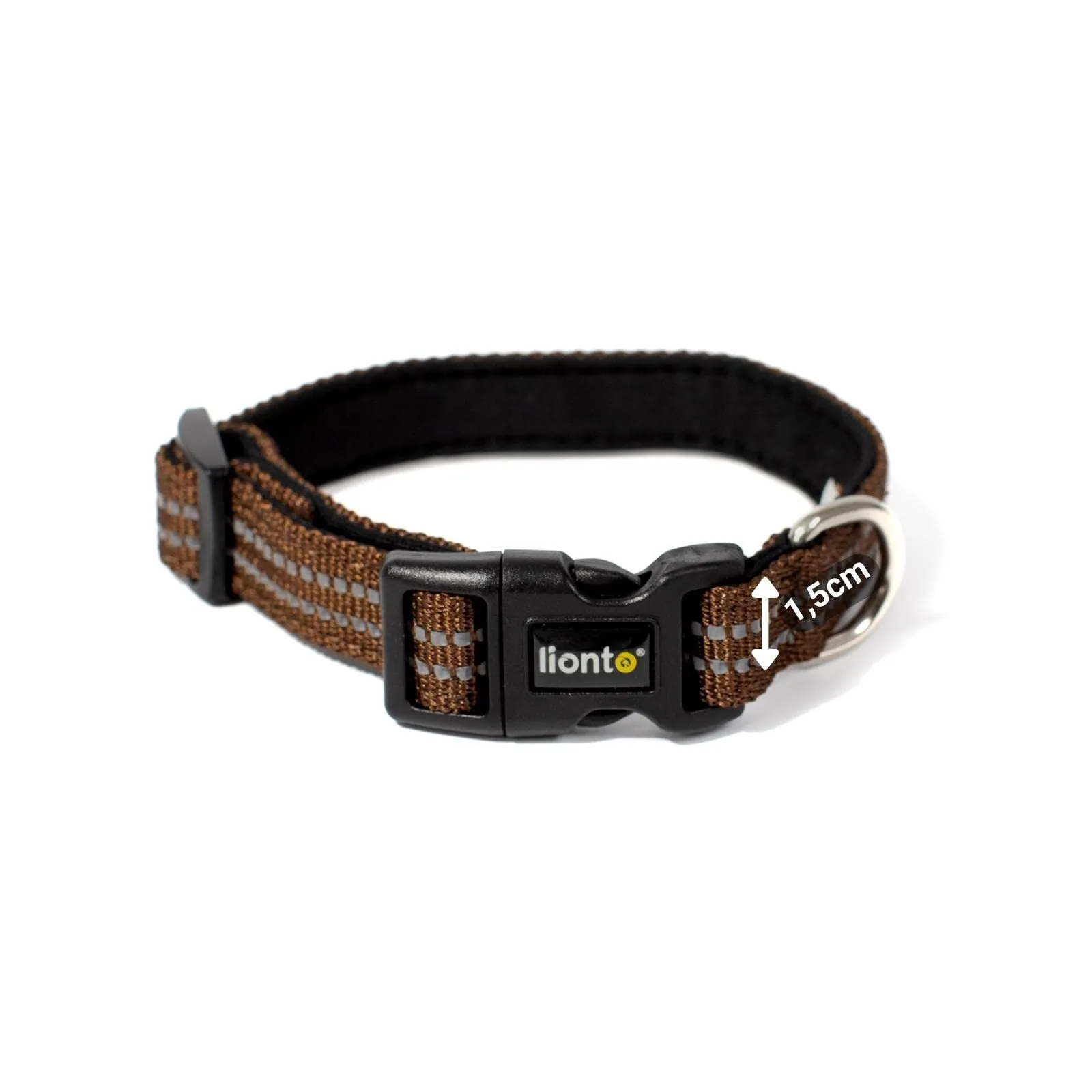 lionto Riflettente Collare Cane, Imbottita, Taglia XS, Marrone - immagine 4