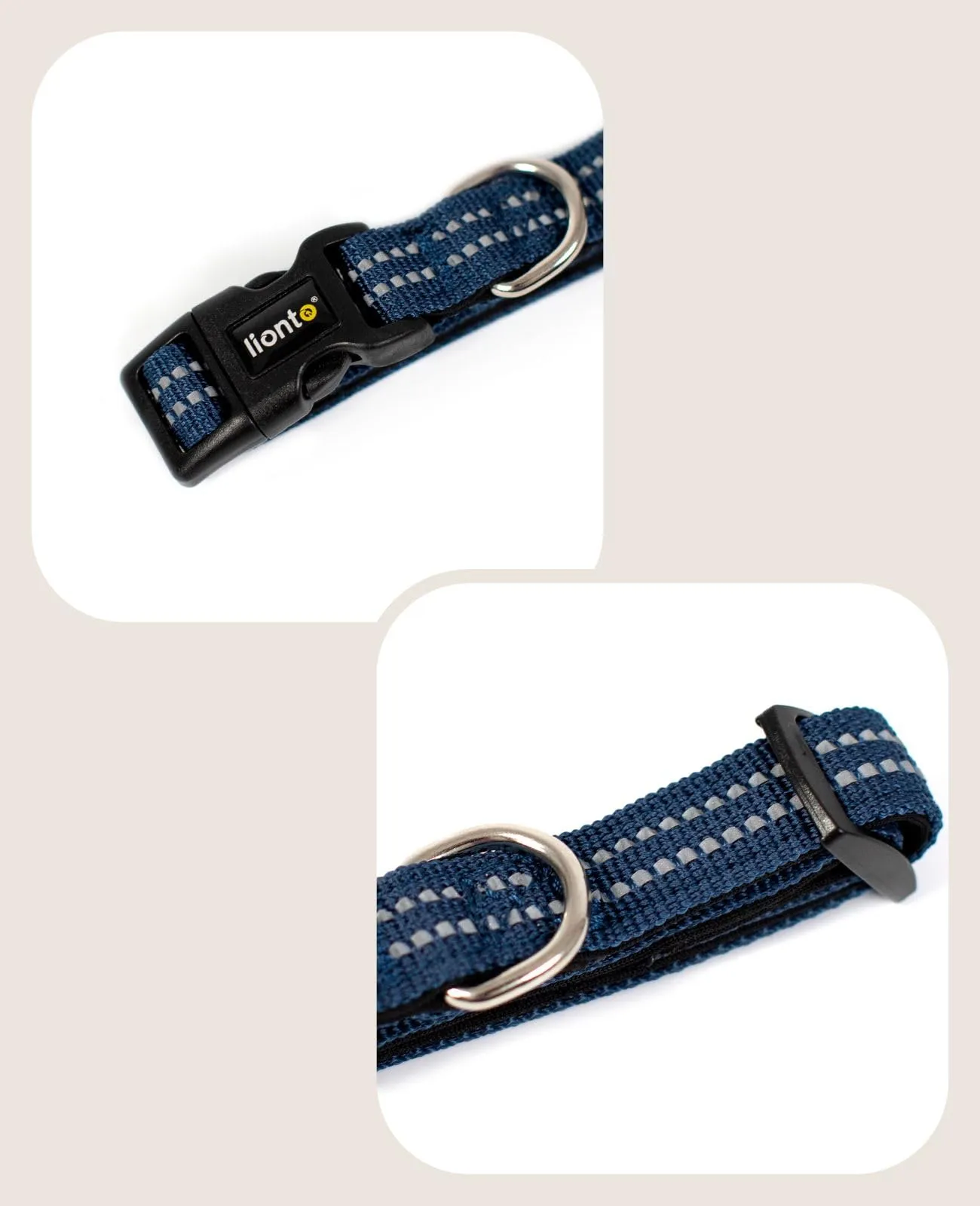 lionto Riflettente Collare Cane, Imbottita, Taglia XS, Blu - immagine 3