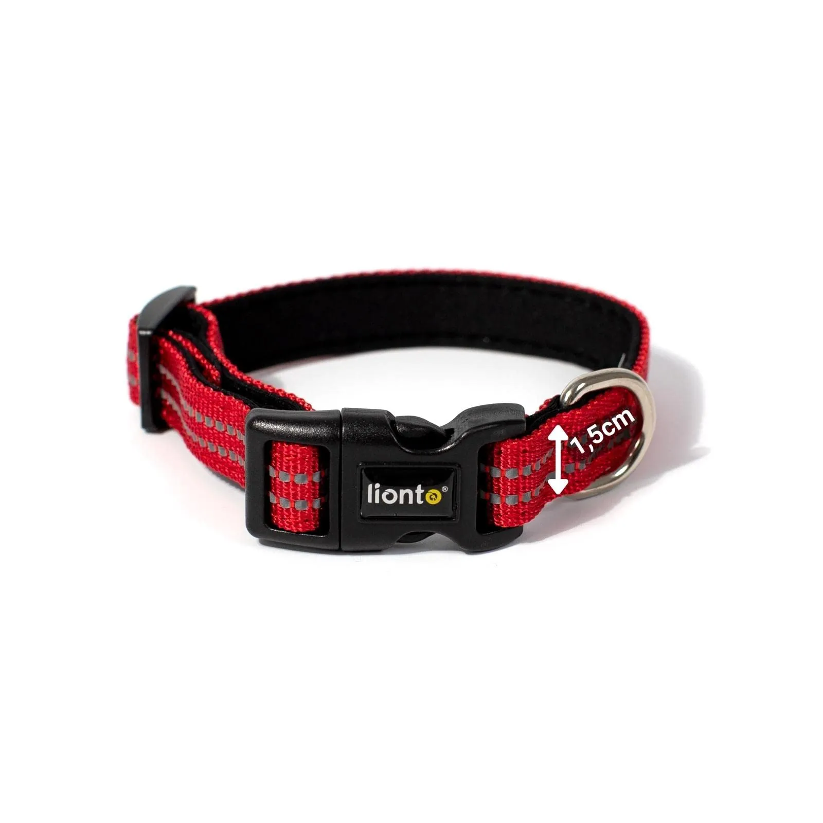 lionto Riflettente Collare Cane, Imbottita, Taglia XS, Rosso - immagine 4