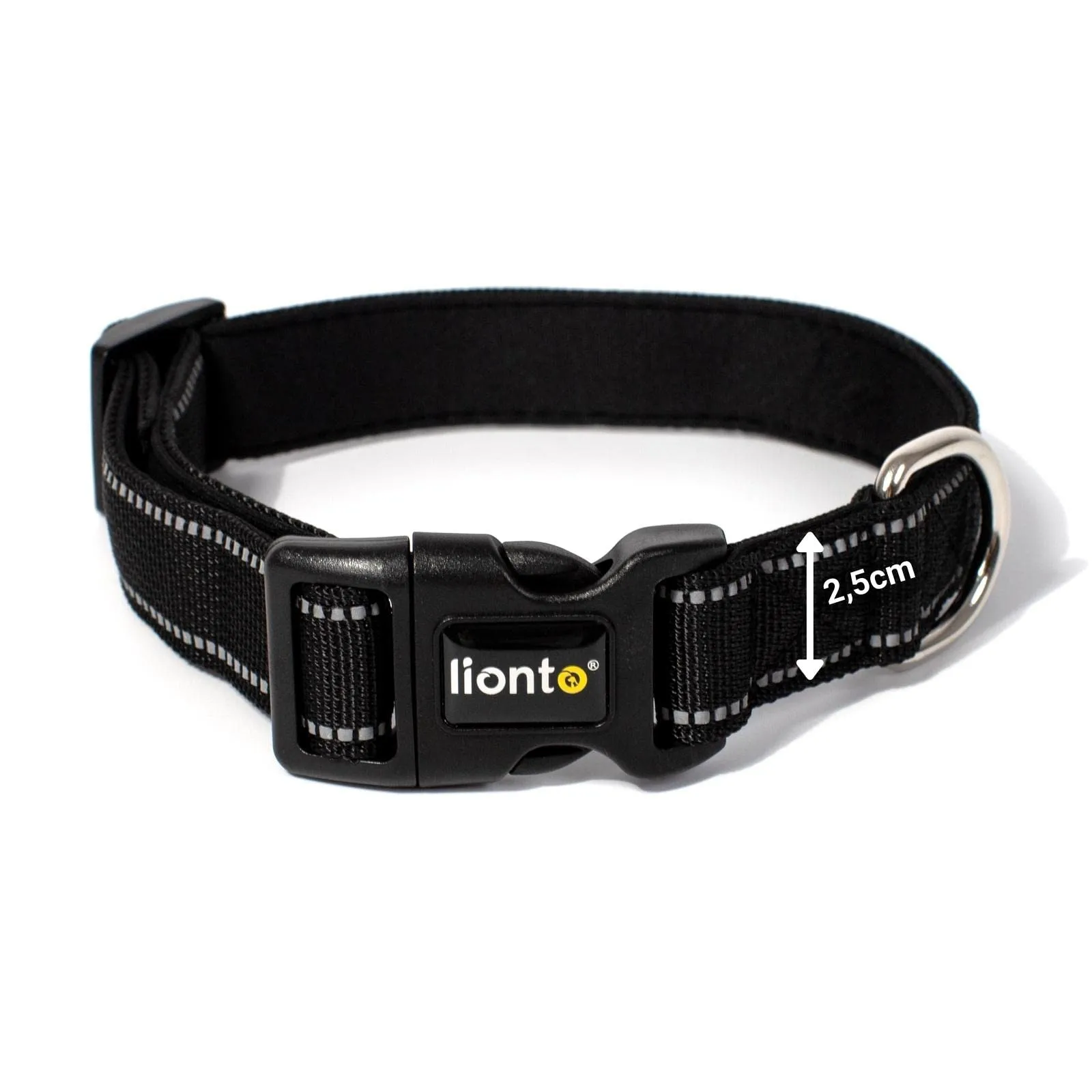 lionto Collare Cane Riflettente 360°, Imbottita, Taglia L, Nero - immagine 4