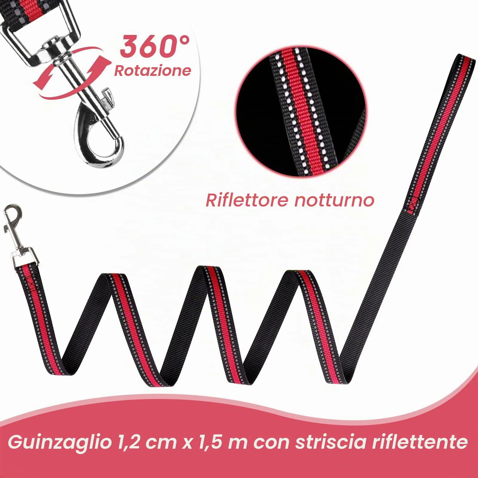 SIBOTER Pettorina Regolabile Traspirante con Guinzaglio, Antifuga per Corsa e Passeggiate (L, Rosso Scuro) - immagine 3