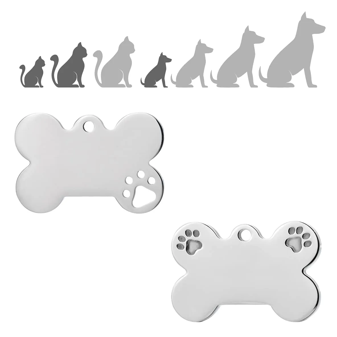 Ibera gifts - Medaglietta Cane Personalizzata, Targhetta Cane con Incisione, per Cani e Gatti di Taglia Molto Piccola e Cuccioli, Medaglietta Gatto Personalizzata (Piccola 1 zampa, Argento) - immagine 4