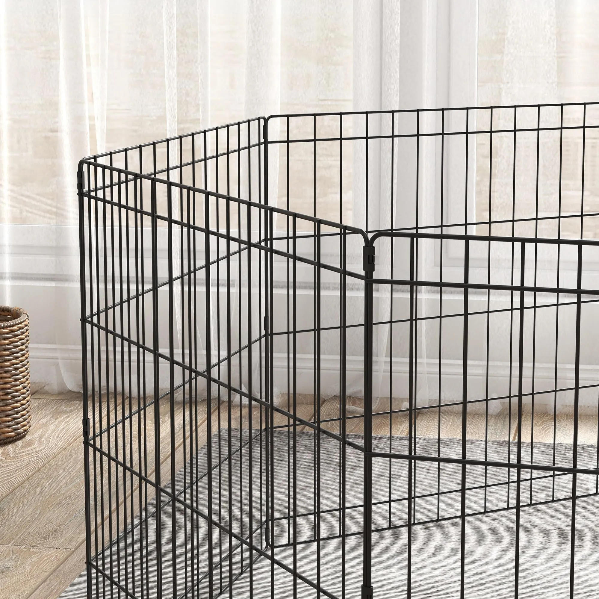 PawHut Recinto per Cani da Esterno e Interno con Porta 61 x 61cm Nero - immagine 9