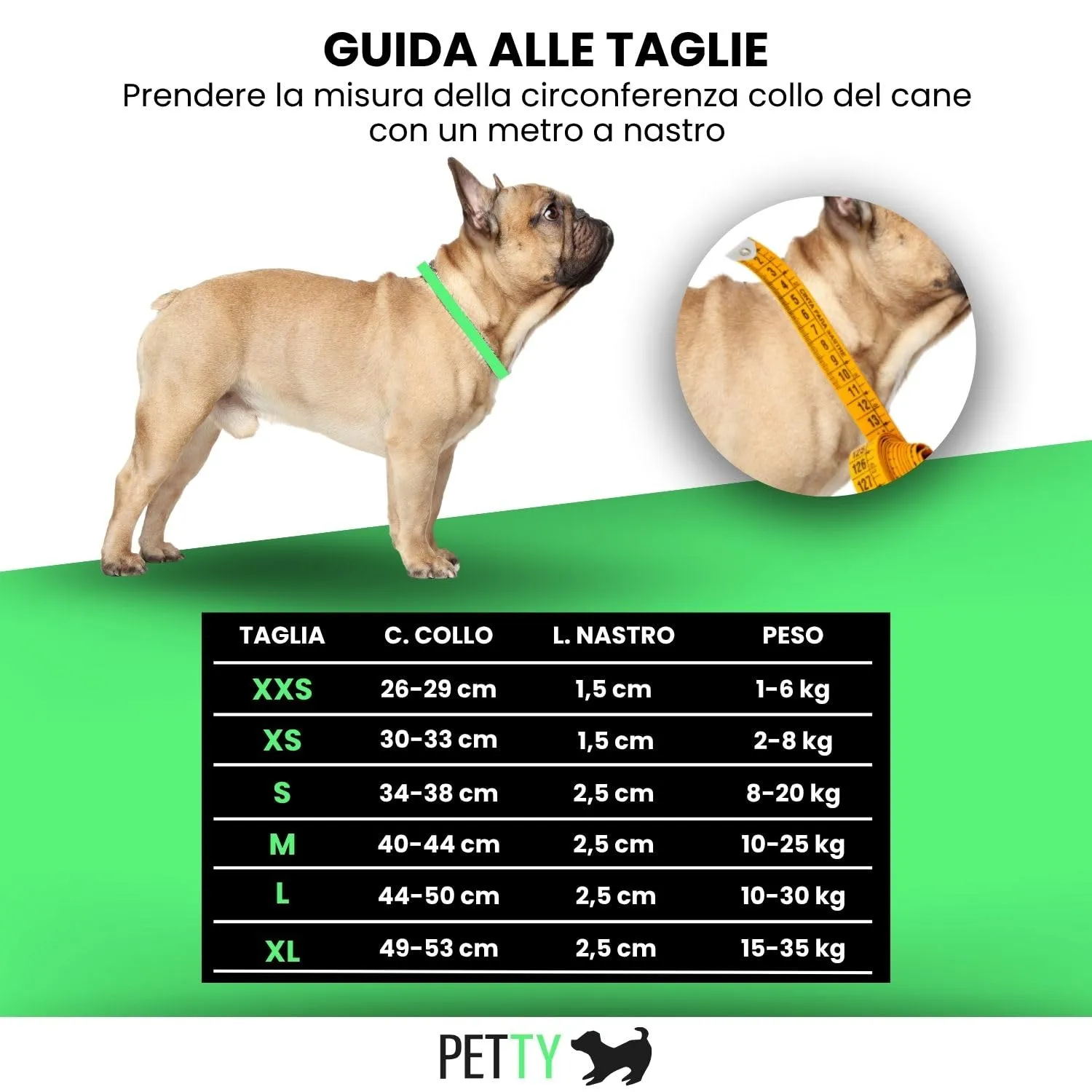 PETTY Collare Luminoso per Cani REGOLABILE LED - Collarino TRASPIRANTE RICARICABILE Usb, Chiusura Regolabile e Bottone di Sicurezza Antistrozzo - Cani Taglia Piccola Media e Grande S rosso - immagine 4