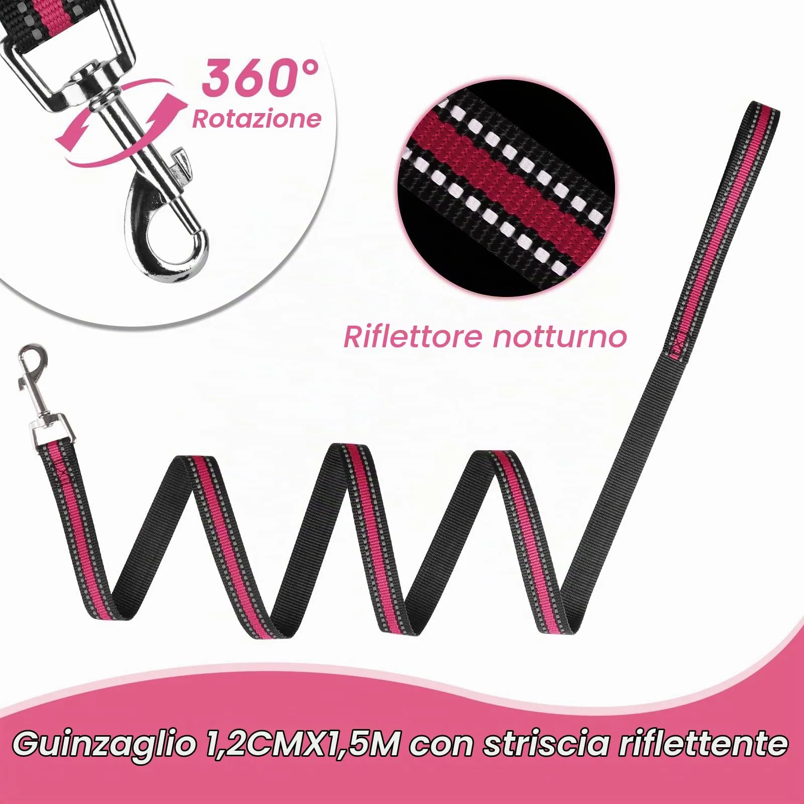 SIBOTER Imbracatura per Cani, Pettorina Anti Trazione, Riflettente, con Guinzaglio, per Allenamento all'aperto (Plaid Rosso, S) - immagine 3