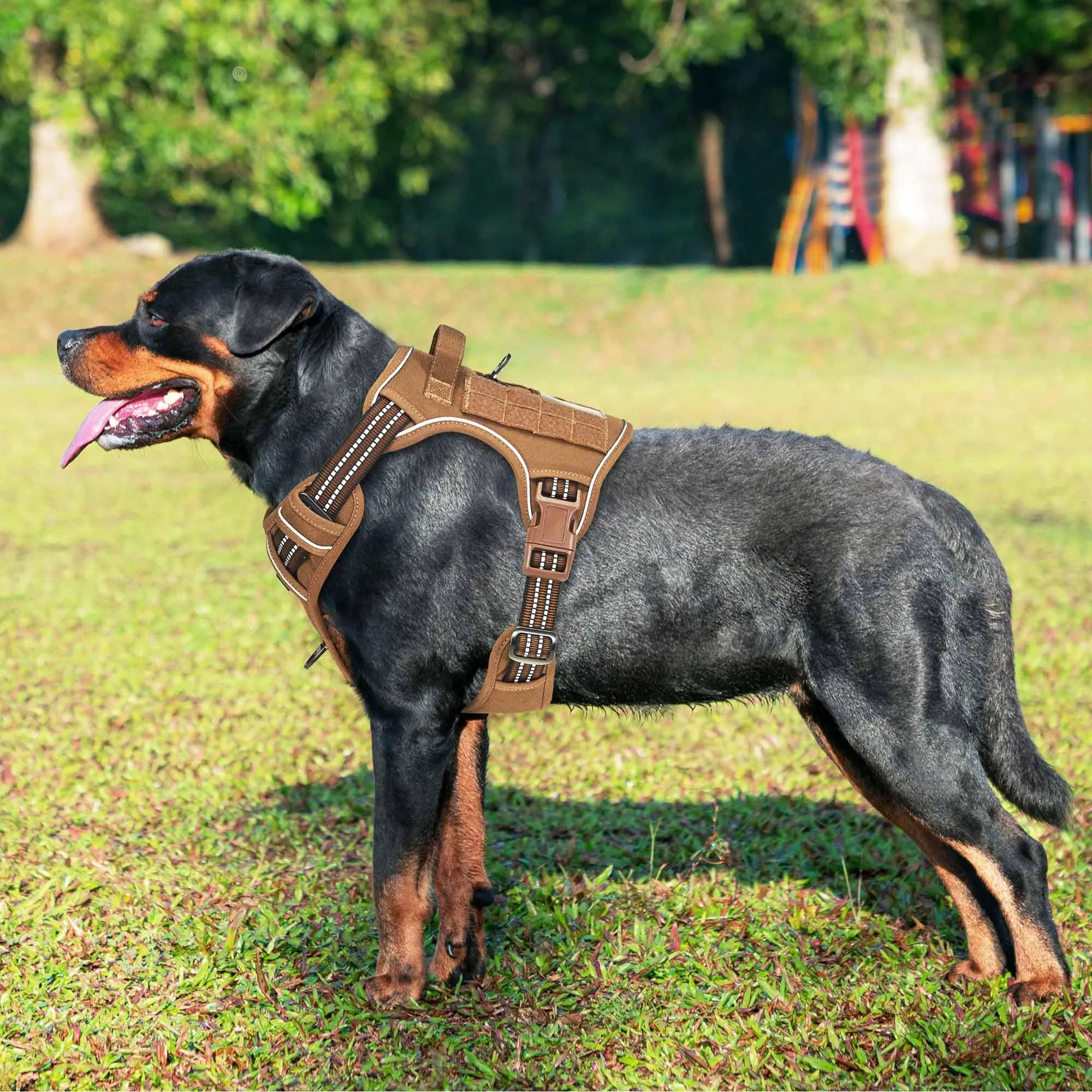 Haapaw - Pettorina tattica heavy duty per cani di grossa taglia, anti-tiro, regolabile, riflettente, per addestramento e servizio, facile da controllare, gilet militare per cani da lavoro - immagine 2