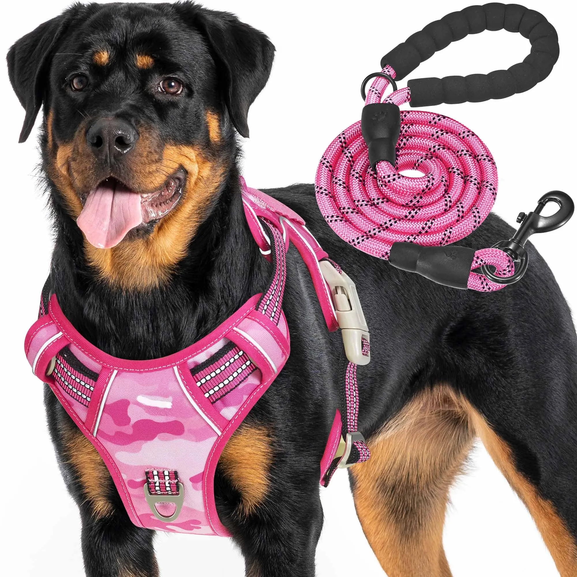 Haapaw - Gilet tattico pesante per cani di grandi dimensioni senza tirare, imbracatura da addestramento riflettente facile controllo militare grande - immagine 1