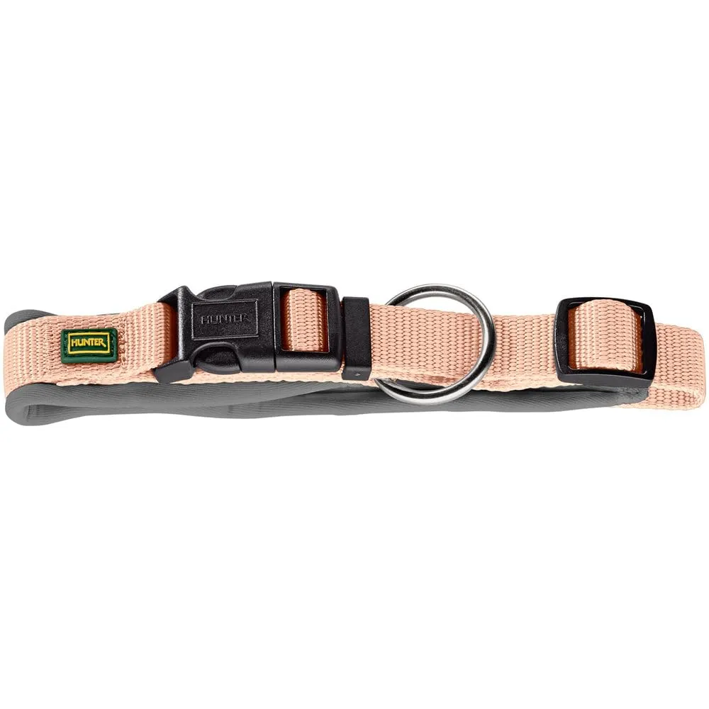 HUNTER Neopen Vario Plus, collare per cani, colore: pesca/grigio, nylon resistente, morbida imbottitura in neoprene, regolabile in modo continuo, con scarico della trazione, facile da pulire, - immagine 1