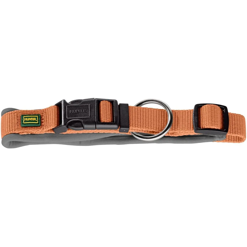 HUNTER Neopen Vario Plus, collare per cani, colore: rame/grigio, nylon resistente, morbida imbottitura in neoprene, regolabile in modo continuo, con scarico della trazione, facile da pulire, - immagine 1