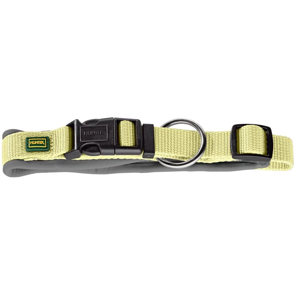 HUNTER Neopen Vario Plus - Collare per cani, colore: Matcha/grigio, in nylon resistente, morbida imbottitura in neoprene, regolabile in modo continuo, con scarico della trazione, facile da pulire, - immagine 1
