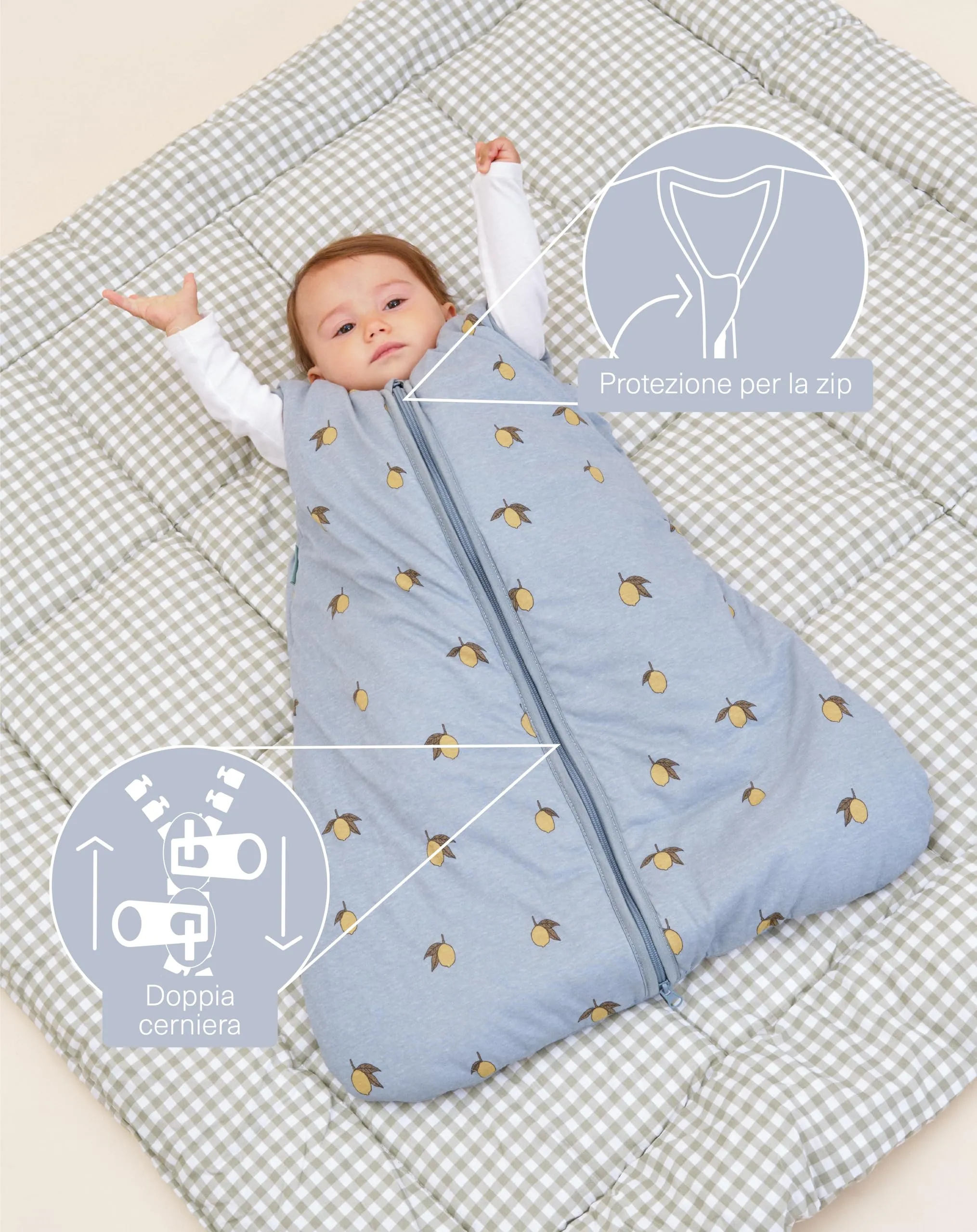 molis&co - Sacco Nanna - Sacco nanna invernale per Neonati e Bambini - Sacchi Nanna 2.5 tog - 100% Cotone (Oeko-TEX 100) - Colima (6 a 18 mesi) - immagine 2