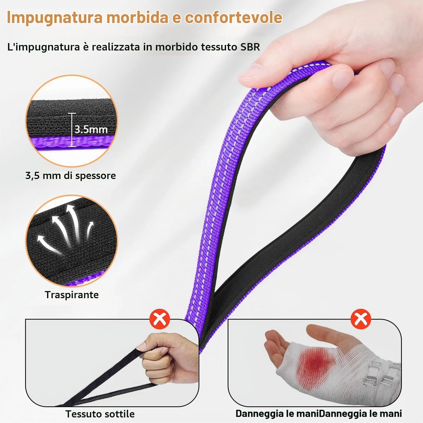 X XBEN Guinzaglio Addestramento per Cani Resistente e Leggero, Lunghina per Cane 5 Metri, Guinzaglio Con Impugnatura Comfort e fibbia a D, per Tutti i Cani per Allenamento - immagine 4