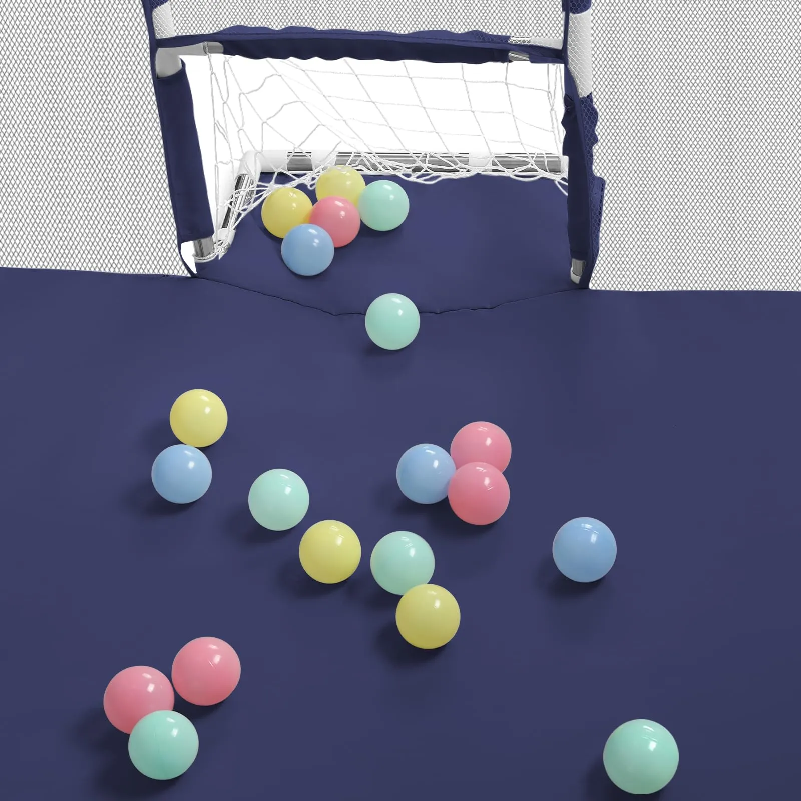 Parco per cuccioli con porta, parco per cuccioli o cani piccoli, recinzione solida in tessuto spesso e rete in nylon ad alta resistenza, lavabile in lavatrice, interno/esterno, 180 x 120 x 66 cm, blu - immagine 9
