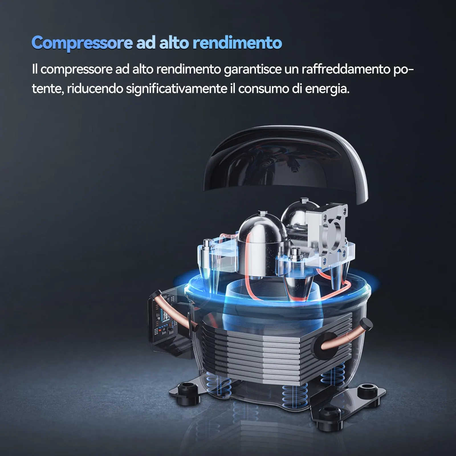 magictec Frigorifero in stile retrò con congelatore | 179 cm | 236 litri (168 l/68 l) | Total No Frost | Combinazione frigorifero-congelatore | Comandi elettronici | Allarme porta | Rosso - immagine 9