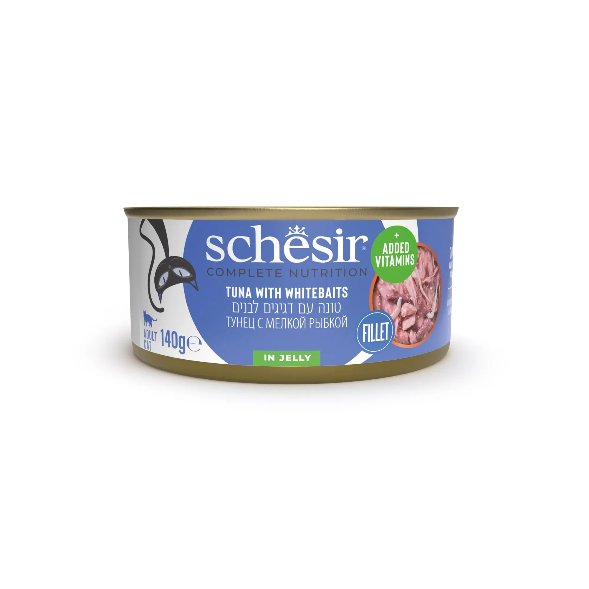 Schesir, Tonnetto con Alicette in Gelatina, Cibo Umido Completo per Gatti, Con Vitamine Aggiunte, 100% Naturale, Cruelty-Free, 8 x 140g - immagine 2