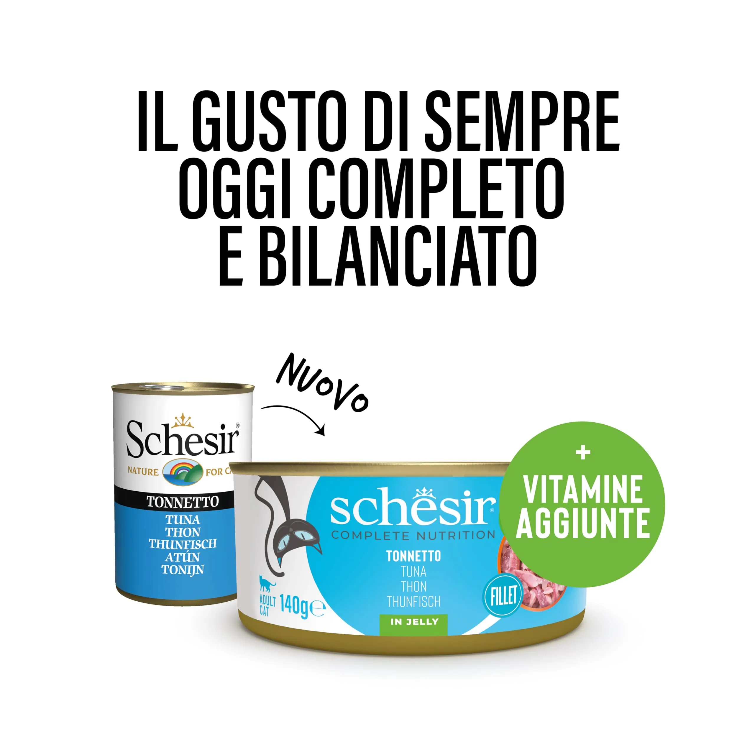 Schesir, Filetti di Tonnetto in Gelatina, Alimento Umido Completo per Gatti, in Lattina, Ingredienti 100% Naturali, Cruelty Free, 8 x 140g - immagine 2