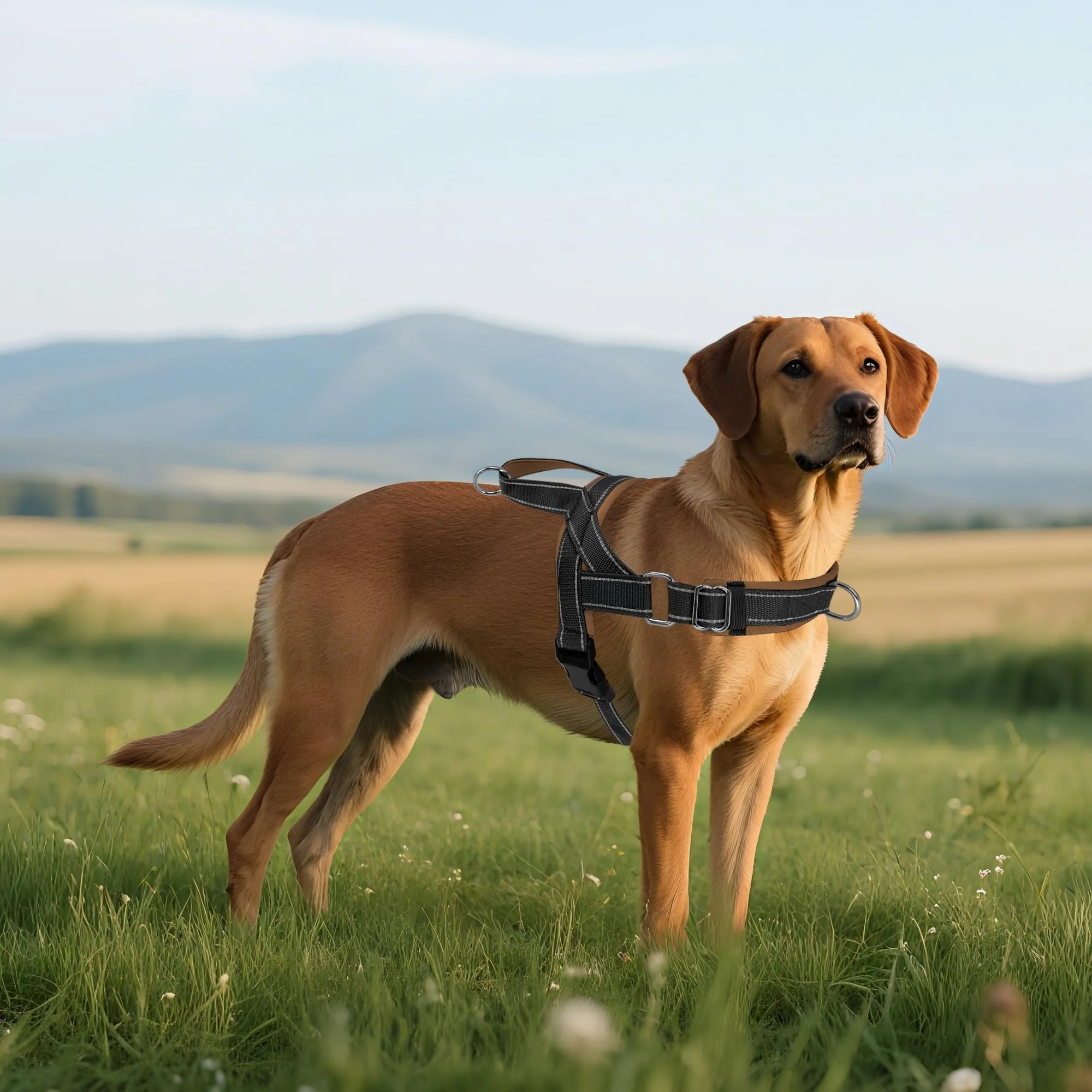 AIITLE Pettorina anti-tiro migliorata con impugnatura morbida imbottita, imbracatura per cuccioli con strisce riflettenti, per cani di piccola taglia Nero-Marrone XXS - immagine 7