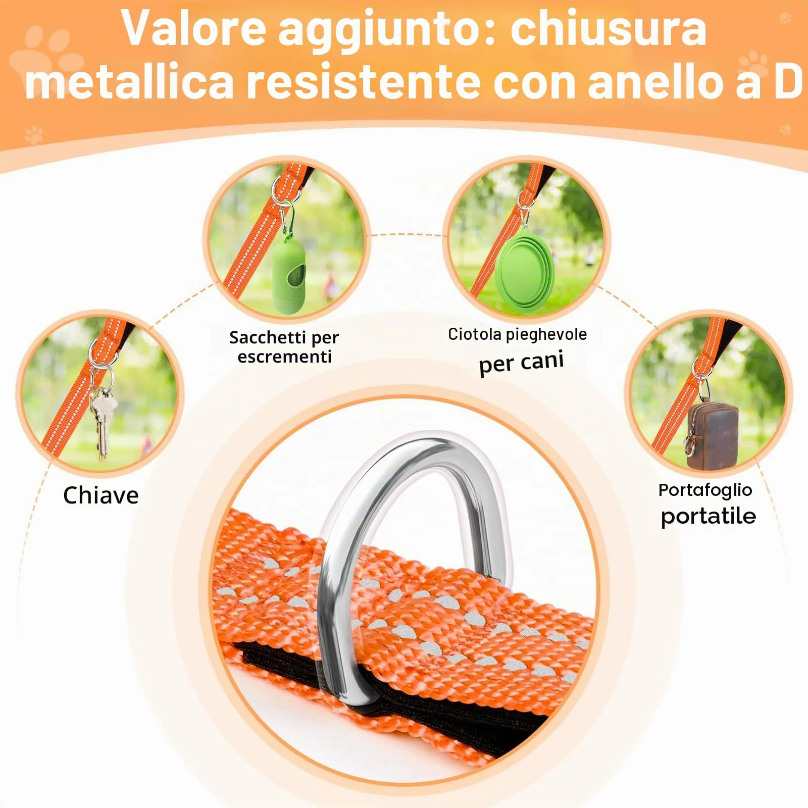 X XBEN Guinzaglio Addestramento per Cani, 3M Lunghina Leggera per Cane, Con Impugnatura Comfort e Fibbia a D, per Tutti i Cani, ideale per Addestramento di Rchiamo, Parchi, Escursioni e Campeggio - immagine 3