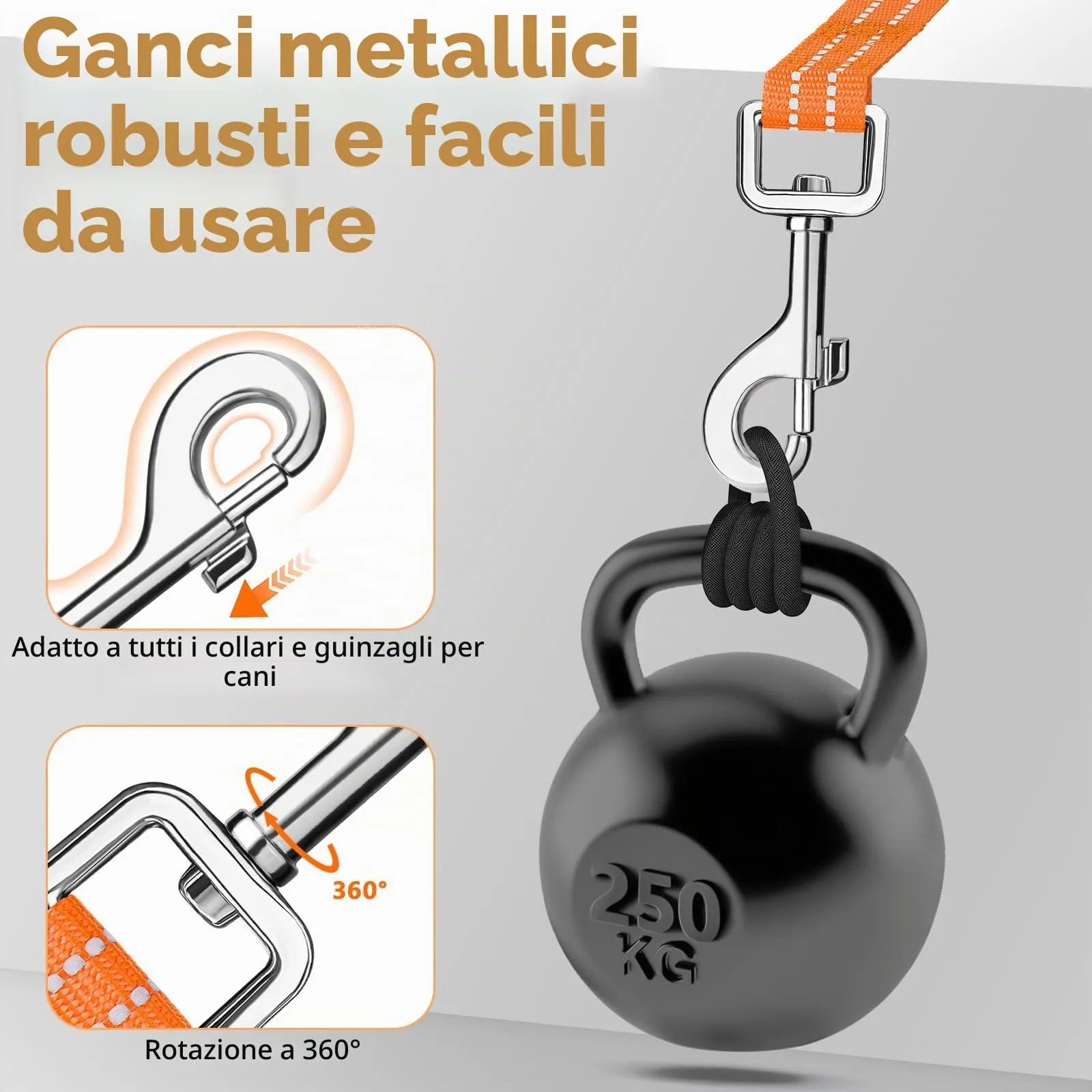 X XBEN Guinzaglio Addestramento per Cani, 3M Lunghina Leggera per Cane, Con Impugnatura Comfort e Fibbia a D, per Tutti i Cani, ideale per Addestramento di Rchiamo, Parchi, Escursioni e Campeggio - immagine 4