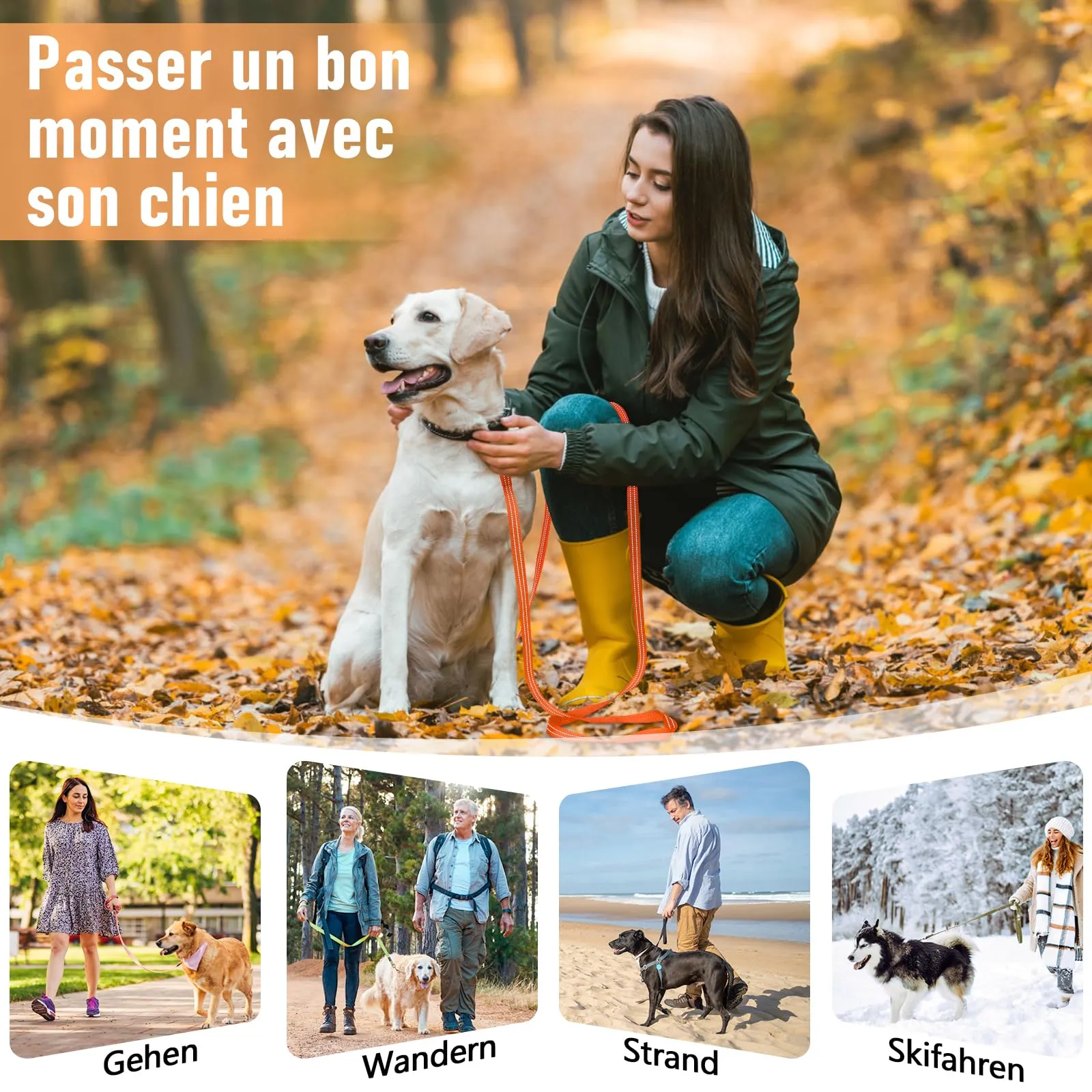 X XBEN Guinzaglio Addestramento per Cani, 3M Lunghina Leggera per Cane, Con Impugnatura Comfort e Fibbia a D, per Tutti i Cani, ideale per Addestramento di Rchiamo, Parchi, Escursioni e Campeggio - immagine 7