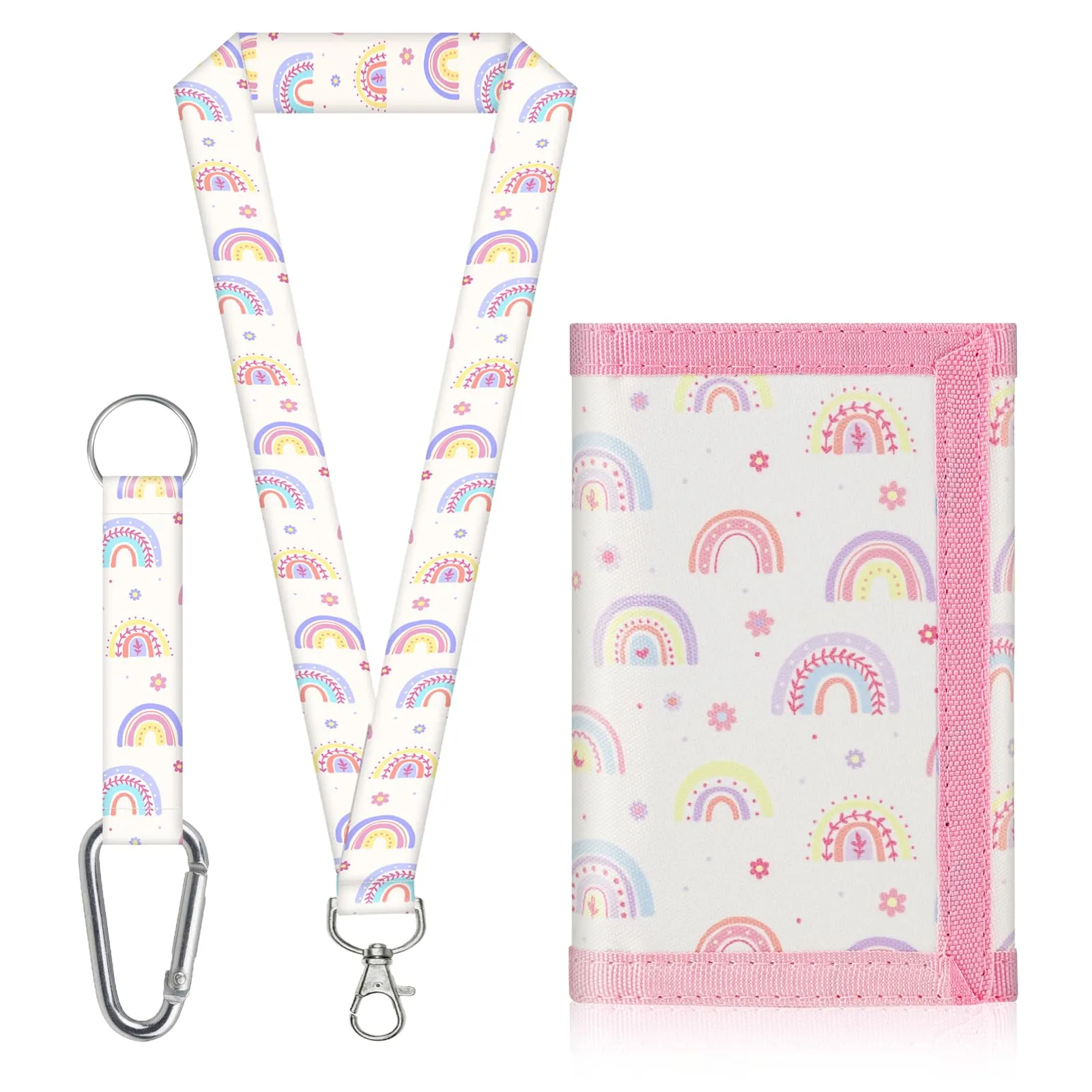 Aucuu Portafogli per Bambini, Portafoglio con Motivo Arcobaleno, Portamonete Bambino con Cinghie, Portafoglio a Tre Ante da Bambini, per Ragazzi Ragazze - immagine 1