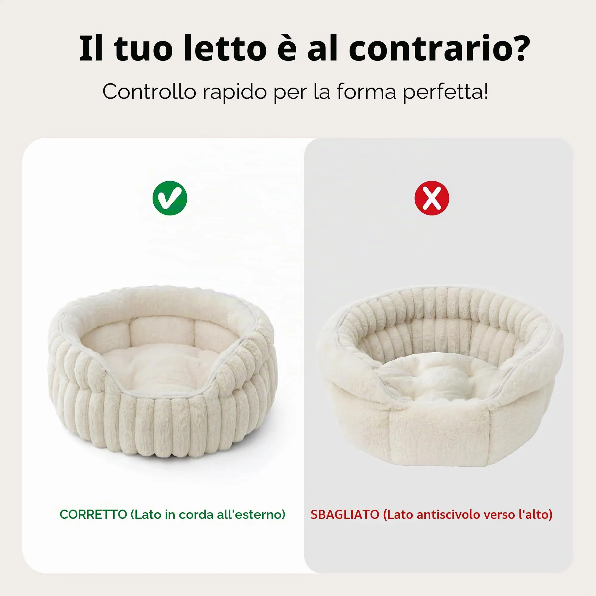 Bedsure Cuccia Gattino Cucciolo Lavabile Velluto a Coste Pile, 58x58cm - immagine 7