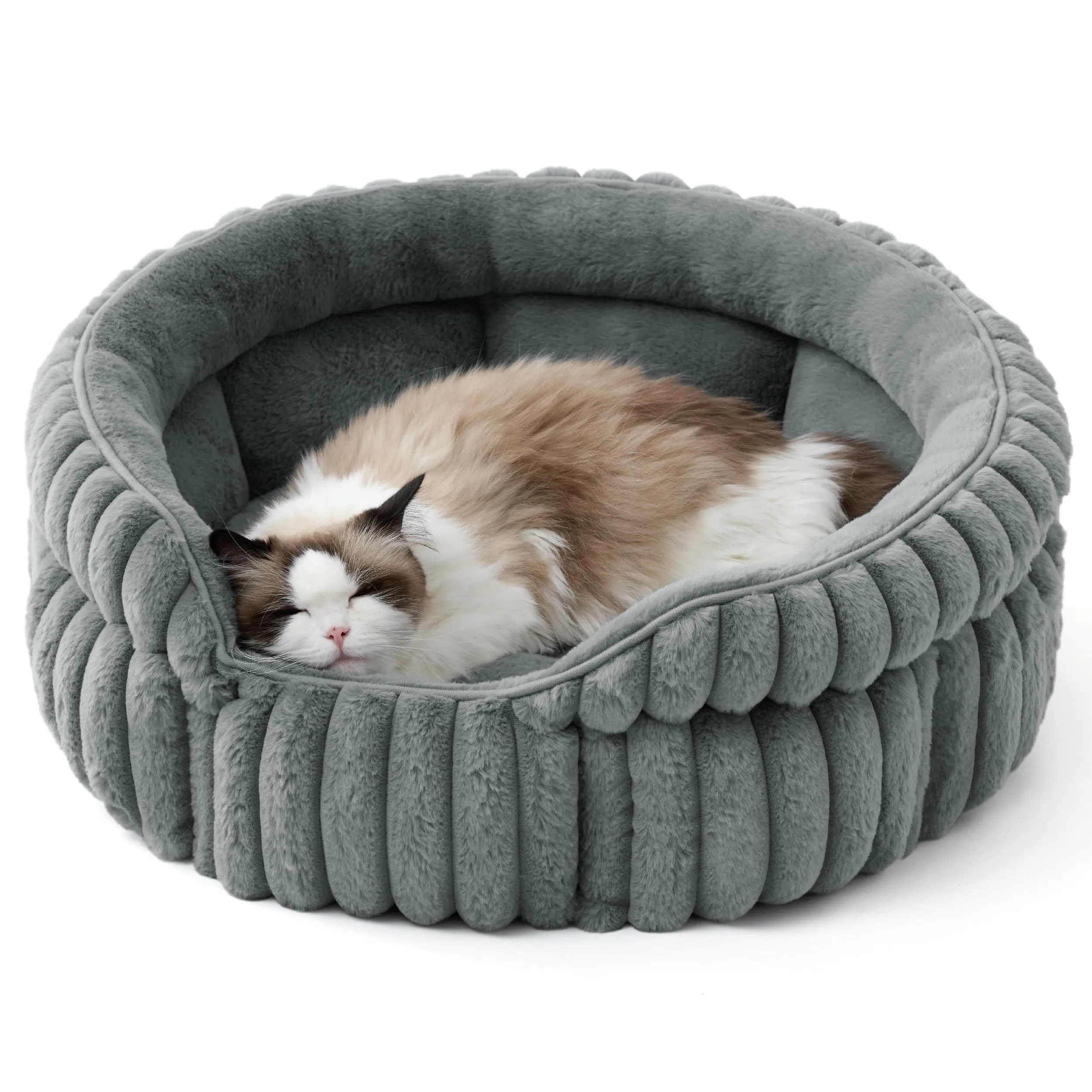 Bedsure Cuccia Gattino Cucciolo Lavabile Velluto a Coste Pile, 58x58cm - immagine 1
