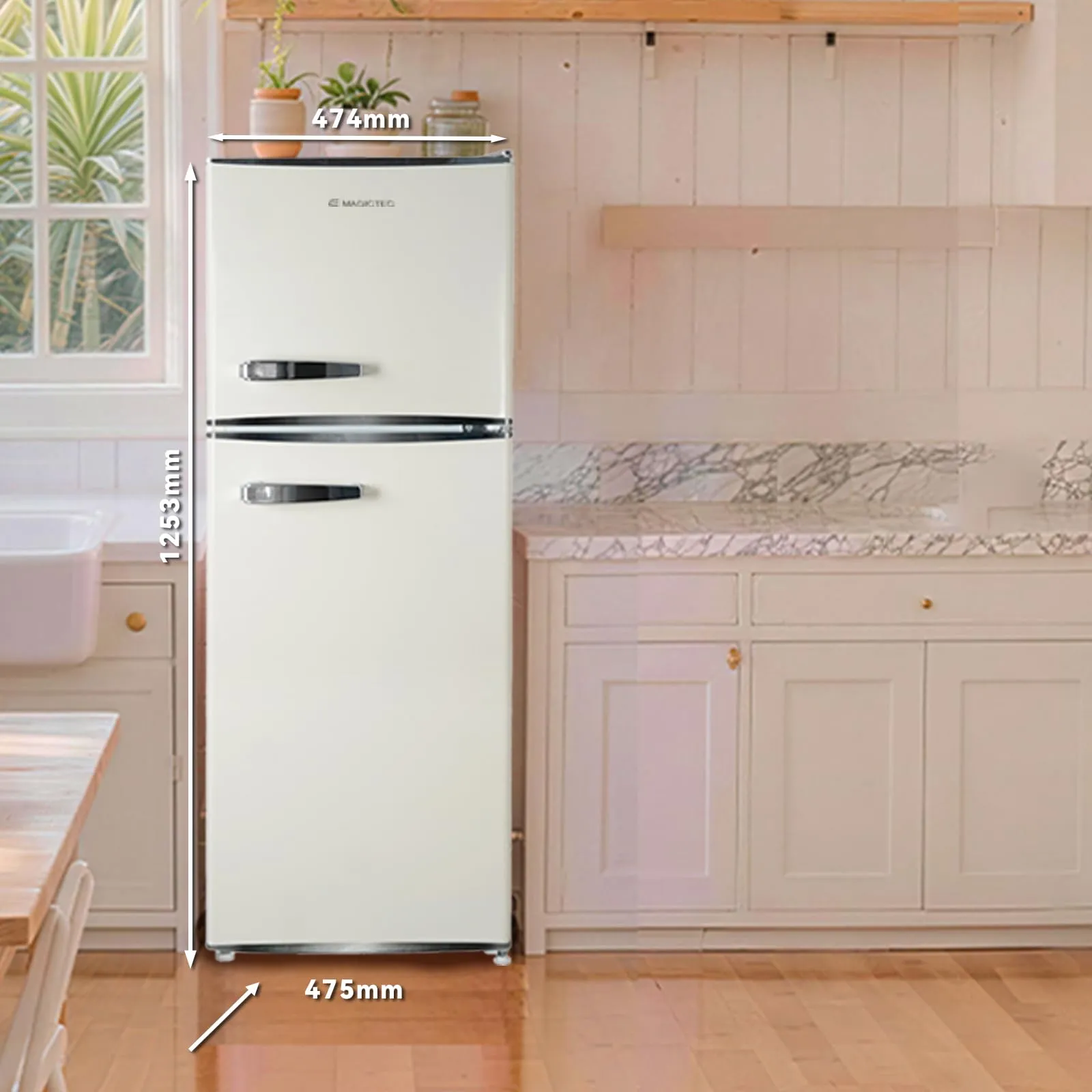 magictec Frigorifero Retro con Congelatore 120L | Low Frost | Stile Vintage - immagine 3