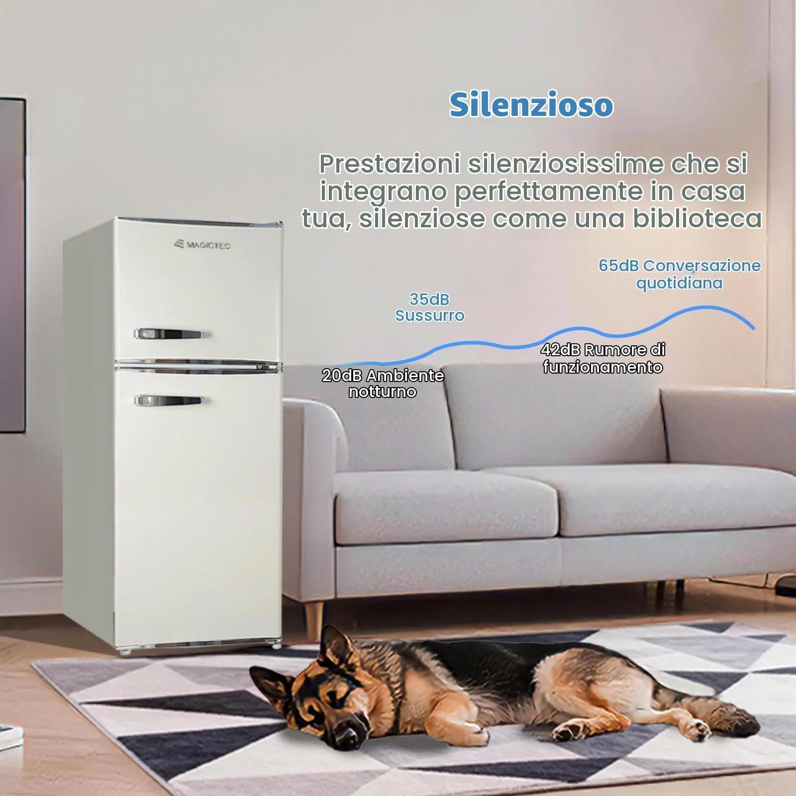 magictec Frigorifero Retro con Congelatore 120L | Low Frost | Stile Vintage - immagine 4
