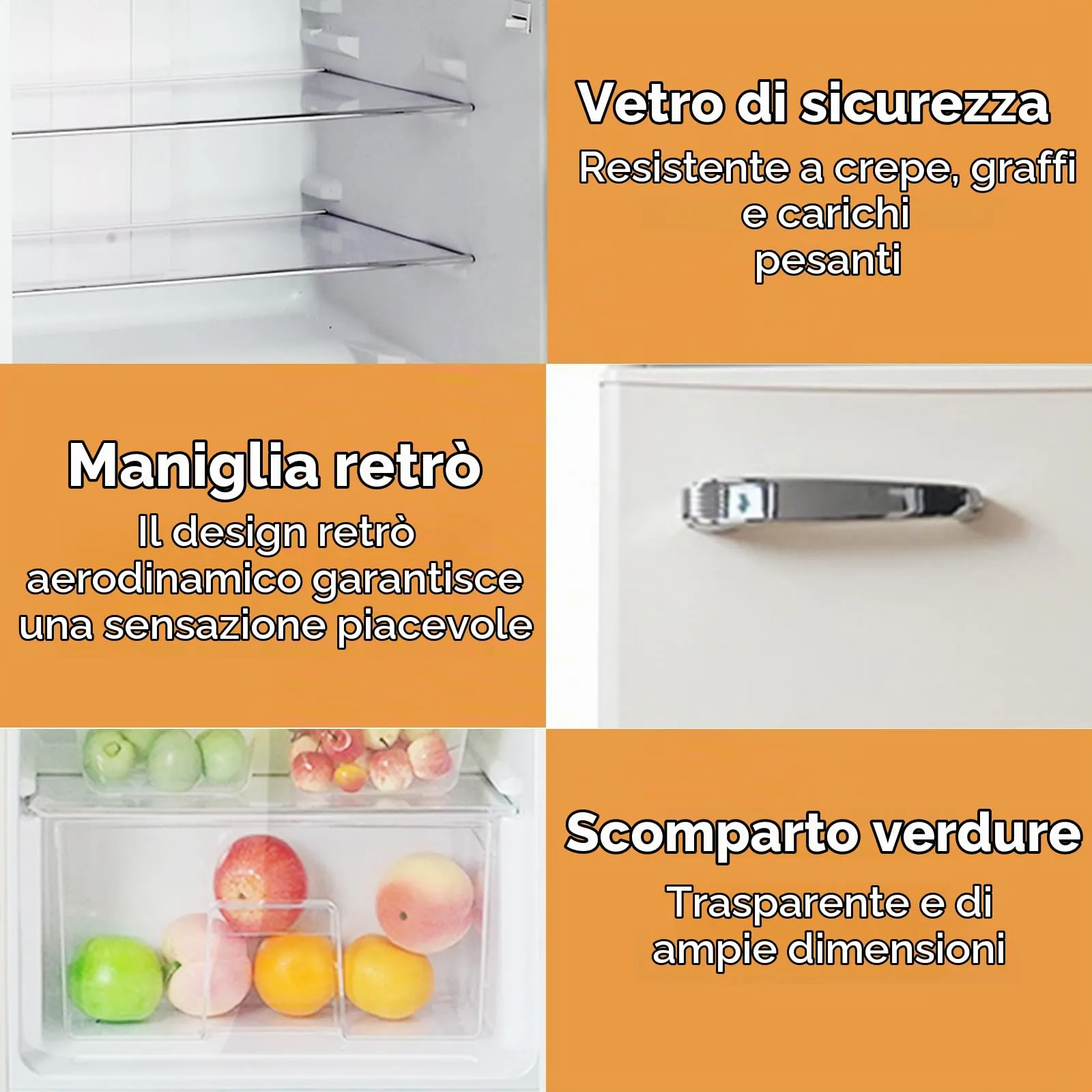 magictec Frigorifero Retro con Congelatore 120L | Low Frost | Stile Vintage - immagine 8
