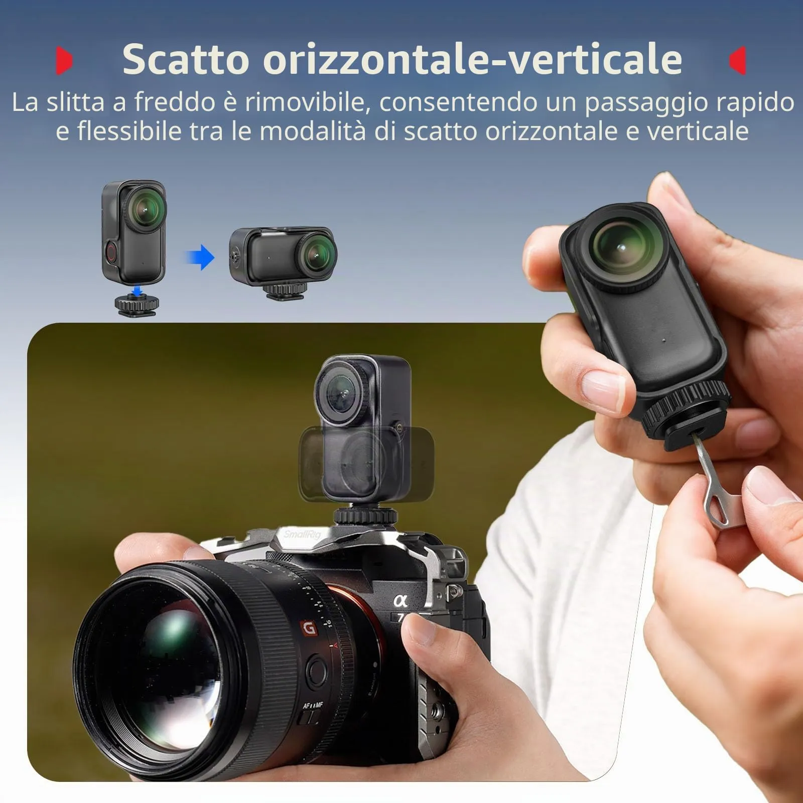 SmallRig Gabbia per DJI Osmo Nano Orizzontale/Verticale - 5758 - immagine 3