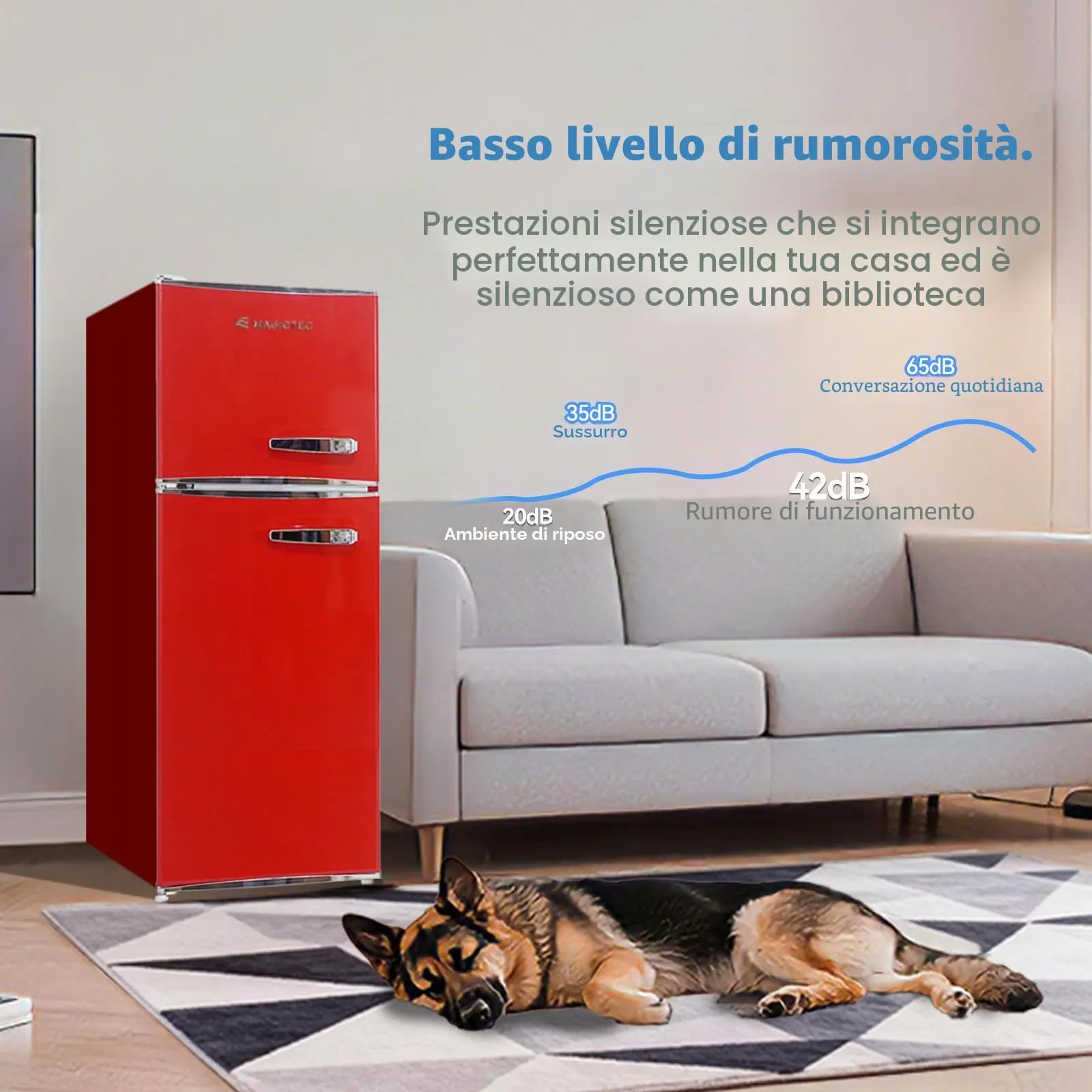 magictec Frigorifero Retro con Congelatore 120L | Low Frost | Stile Vintage - immagine 4