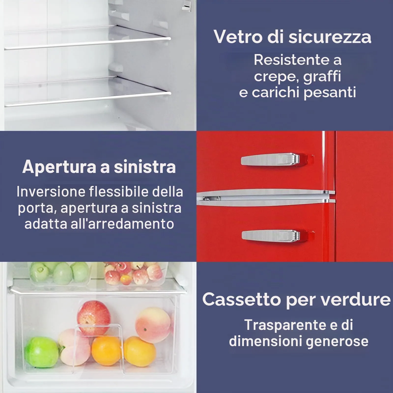magictec Frigorifero Retro con Congelatore 120L | Low Frost | Stile Vintage - immagine 5