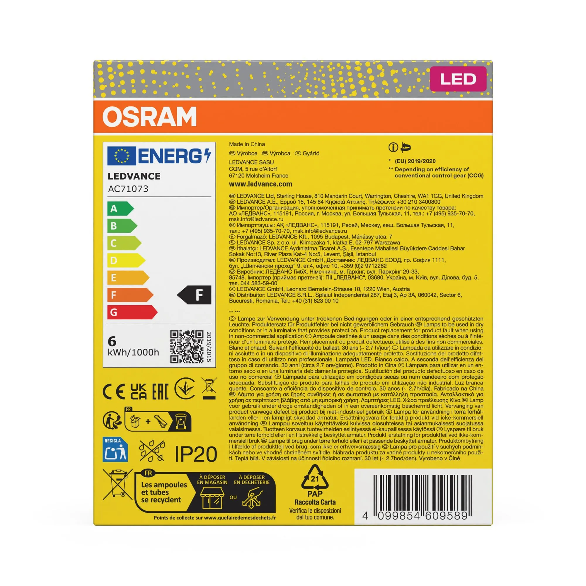 OSRAM DULUX D13 Lampada Compatta LED 6W G24D-1 3000K - immagine 3