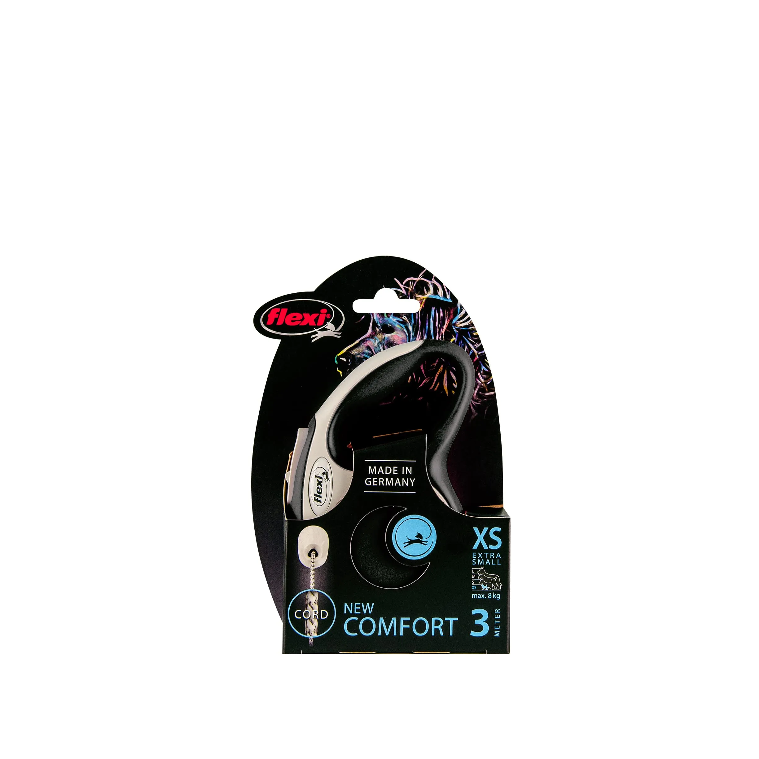 Flexi Guinzaglio retrattile per cani fino a 8 kg, extra piccolo, 3 m, colore: grigio e nero - immagine 6