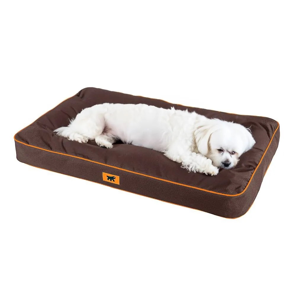 Ferplast Cuccia Ortopedica per Cani Piccoli Materassino per Cani Impermeabile e Antigraffio Cuccia Morbida Polo, 65 x 40 x h 8 CM, MARRONE - immagine 1