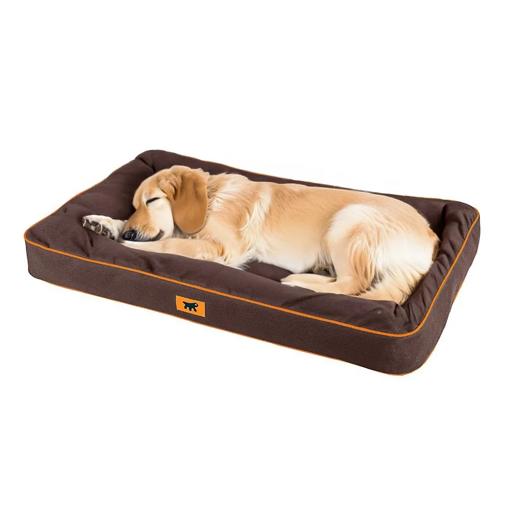 Ferplast Cuccia Ortopedica per Cani Extra Large Materassino per Cani Impermeabile e Antigraffio Cuccia Morbida Polo, 110 x 70 x h 8 CM, MARRONE - immagine 1