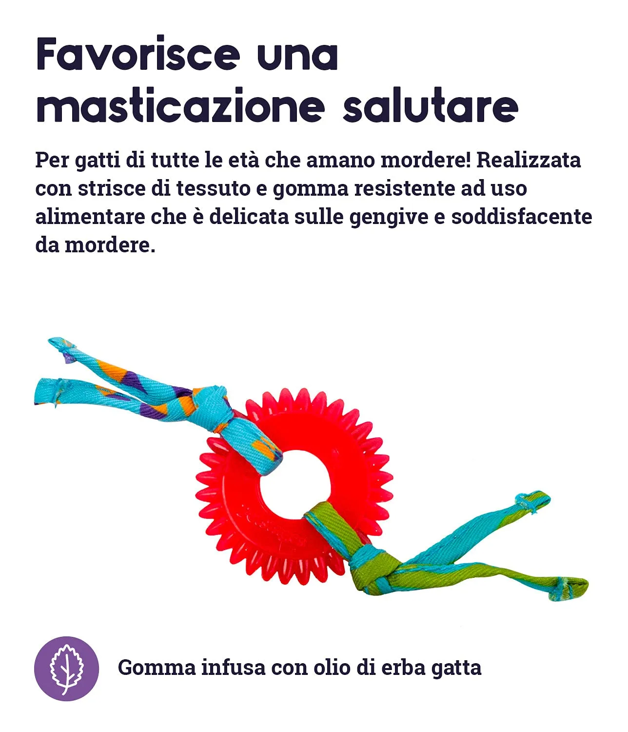 Petstages Kitty Chew Wheel - Gioco da masticare per gatti - ruota - per l'igiene dentale - con erba gatta - immagine 3