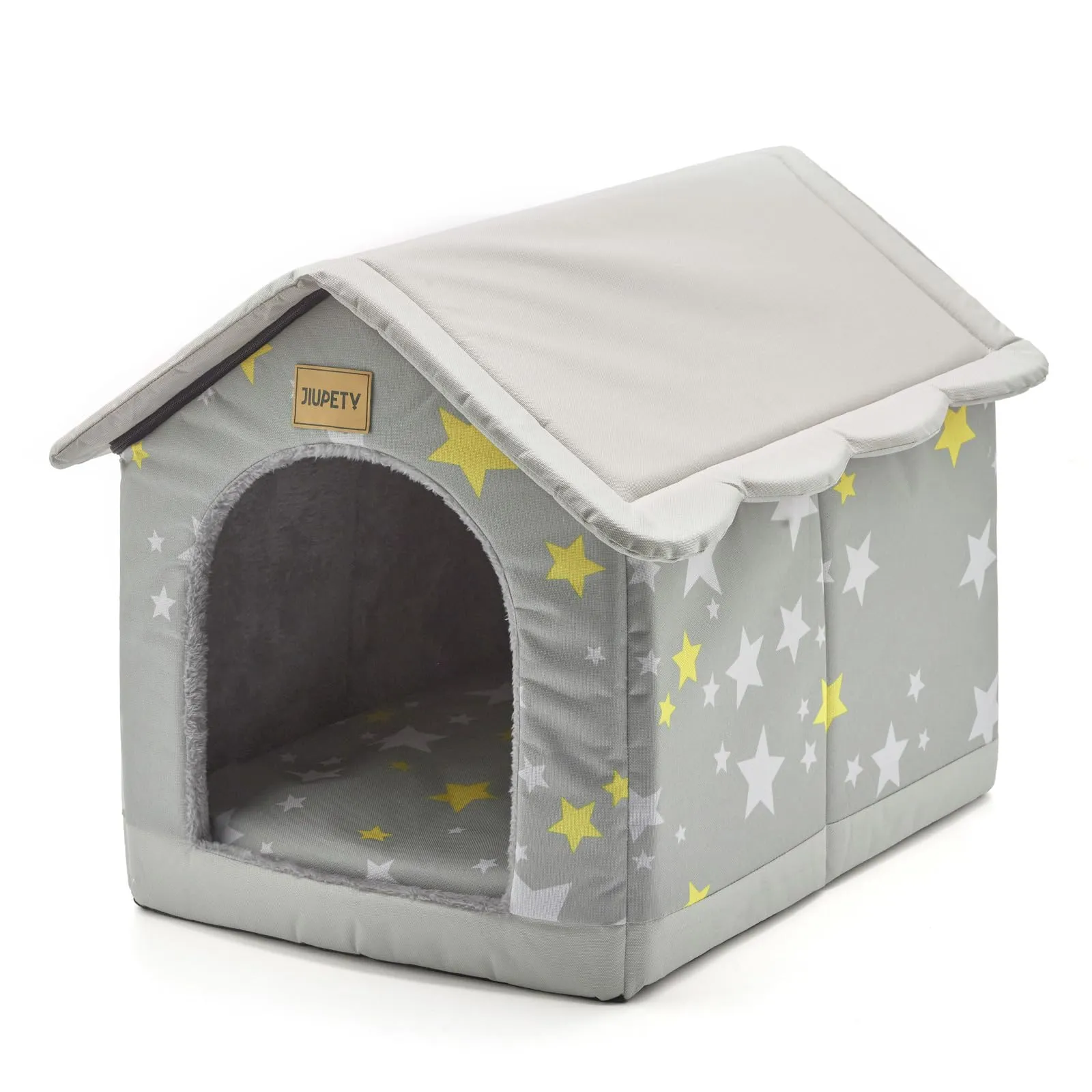 Jiupety Cuccia Cane Interno Taglia Grande, Taglia 2XL Kennel Adatto per Cani di Grandi dimensioni, Grotta Calda e Confortevole, Cuscino Sedile Reversibile, Fondo Antiscivolo, Grigio - immagine 1